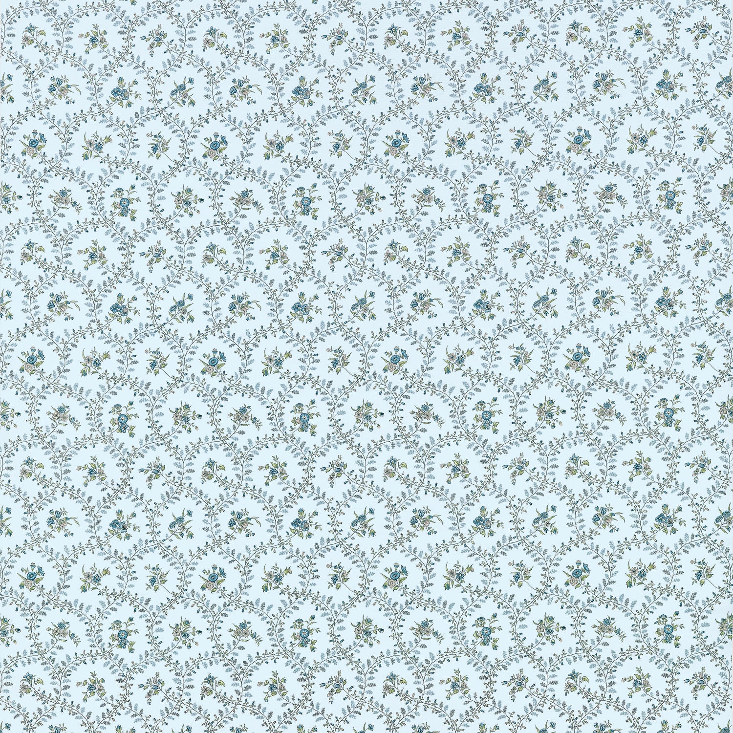 Juliette Trail fabric in spa blue color - pattern number AF10761 - by Anna French in the Clermont collection