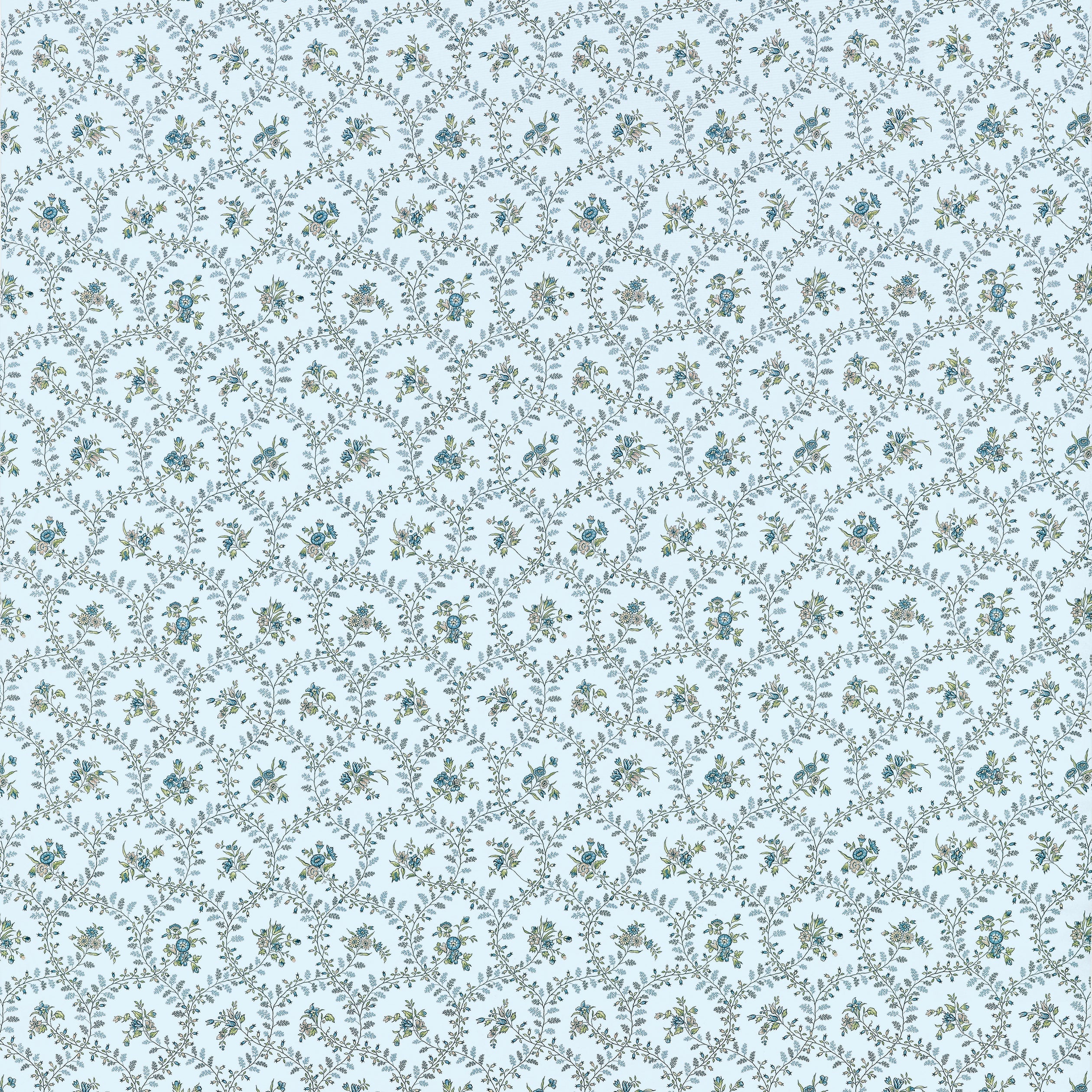 Juliette Trail fabric in spa blue color - pattern number AF10761 - by Anna French in the Clermont collection