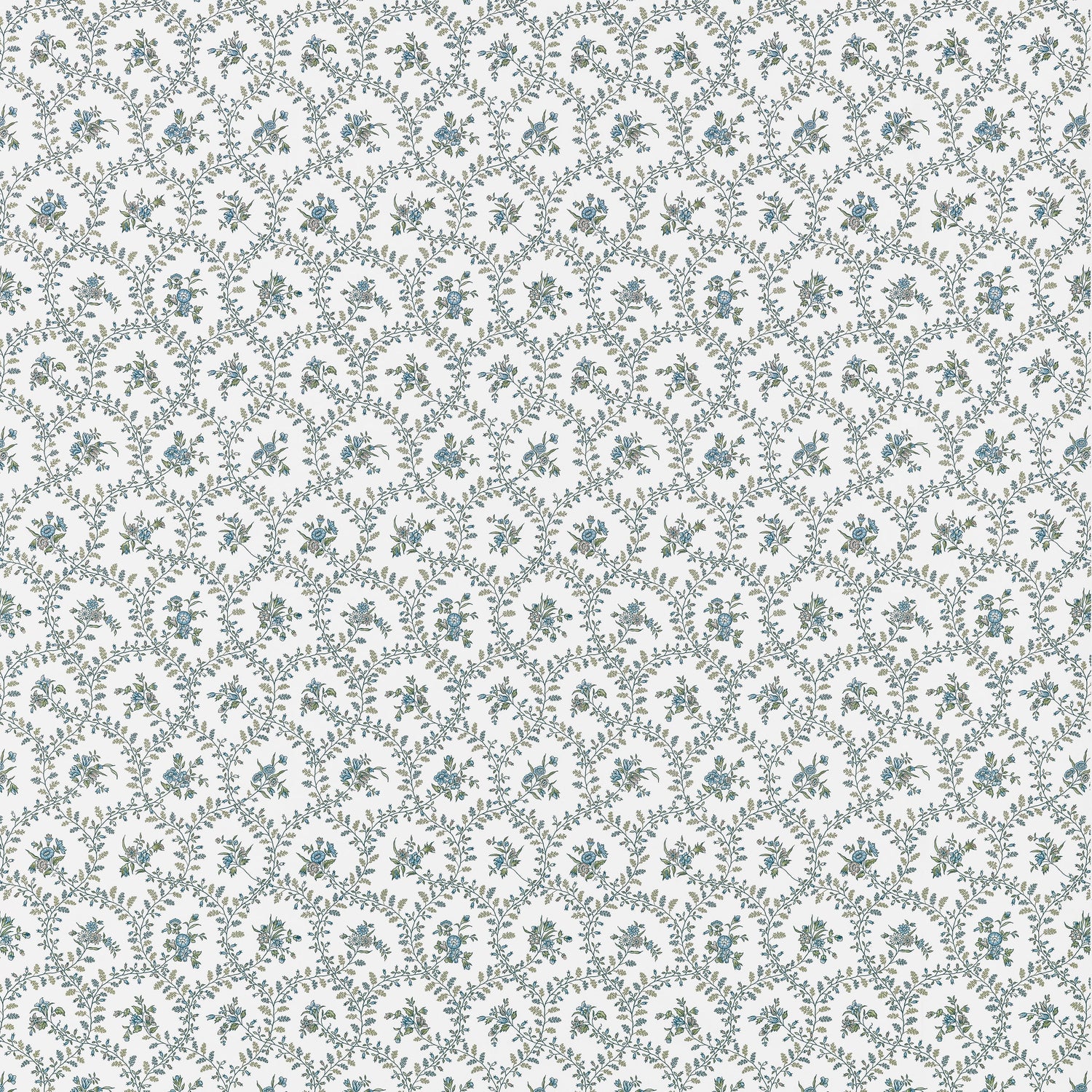 Juliette Trail fabric in blue and green color - pattern number AF10763 - by Anna French in the Clermont collection