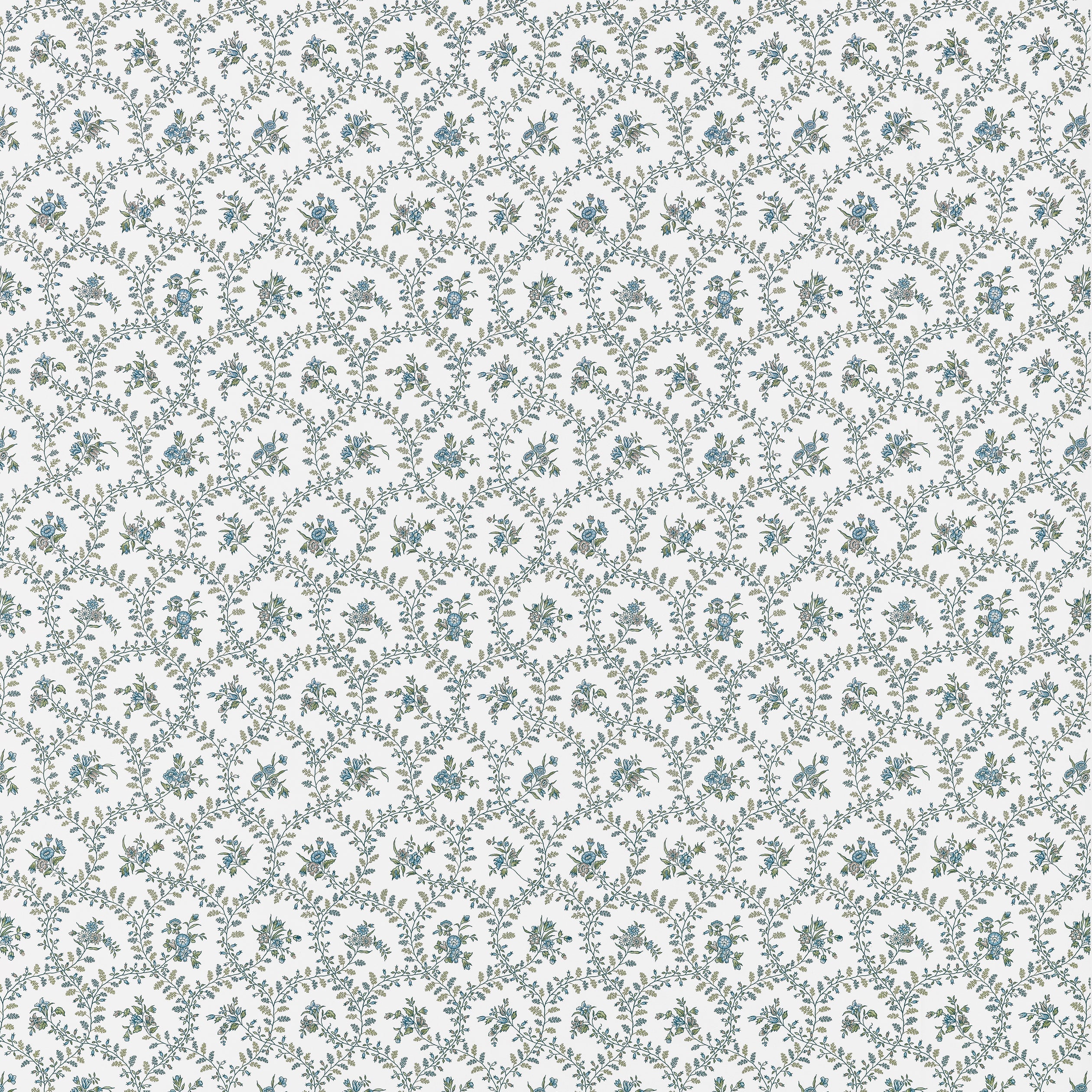 Juliette Trail fabric in blue and green color - pattern number AF10763 - by Anna French in the Clermont collection