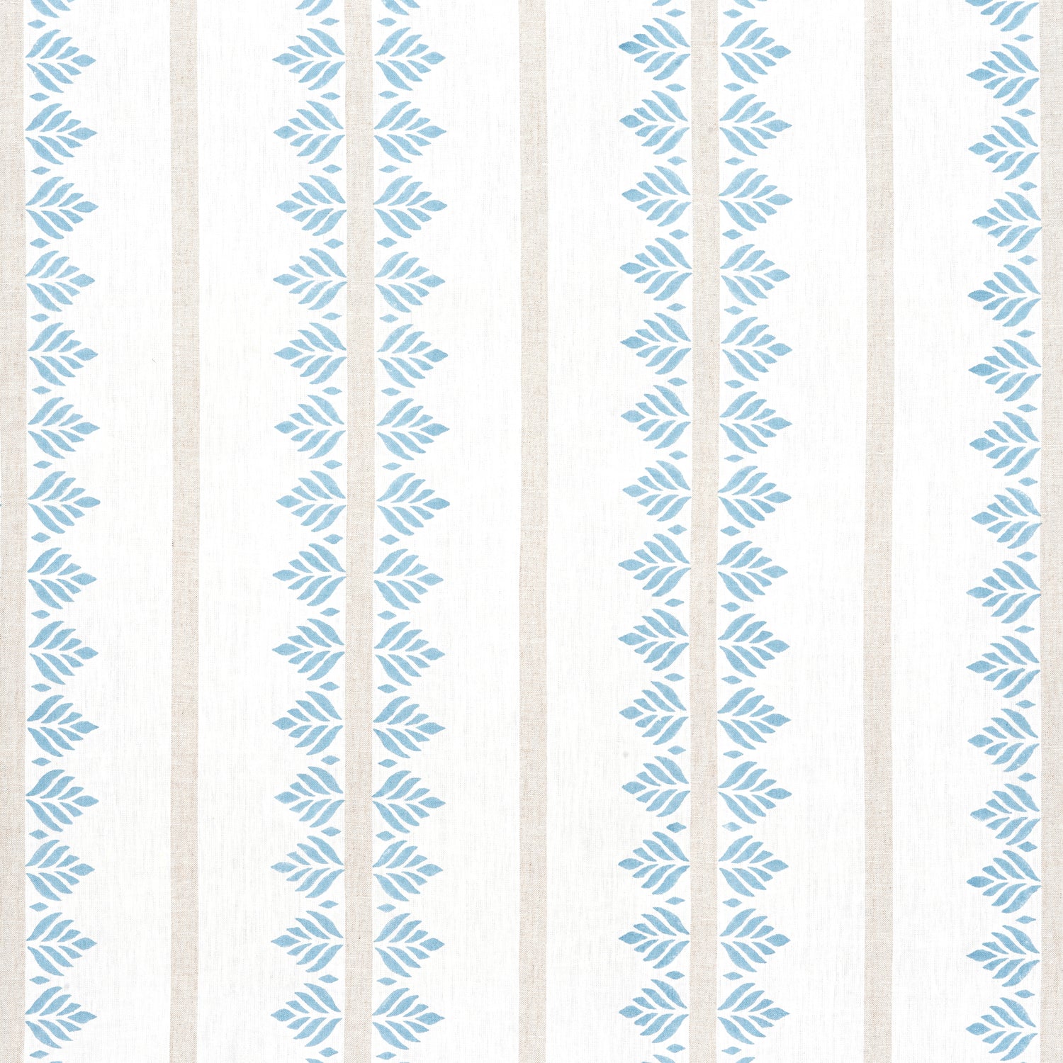 Fern Stripe fabric in spa blue color - pattern number AF15103 - by Anna French in the Antilles collection