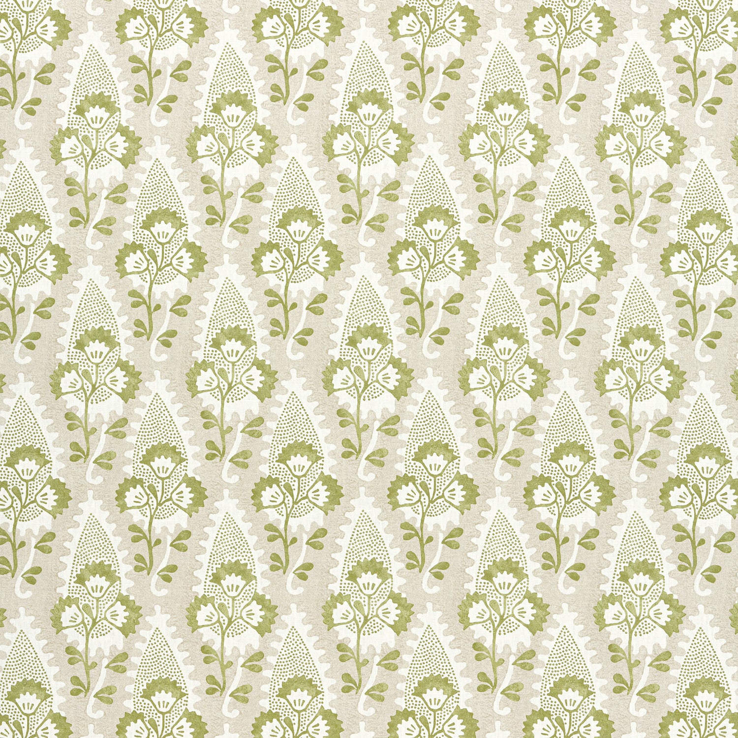 Cornwall fabric in green and beige color - pattern number AF15121 - by Anna French in the Antilles collection