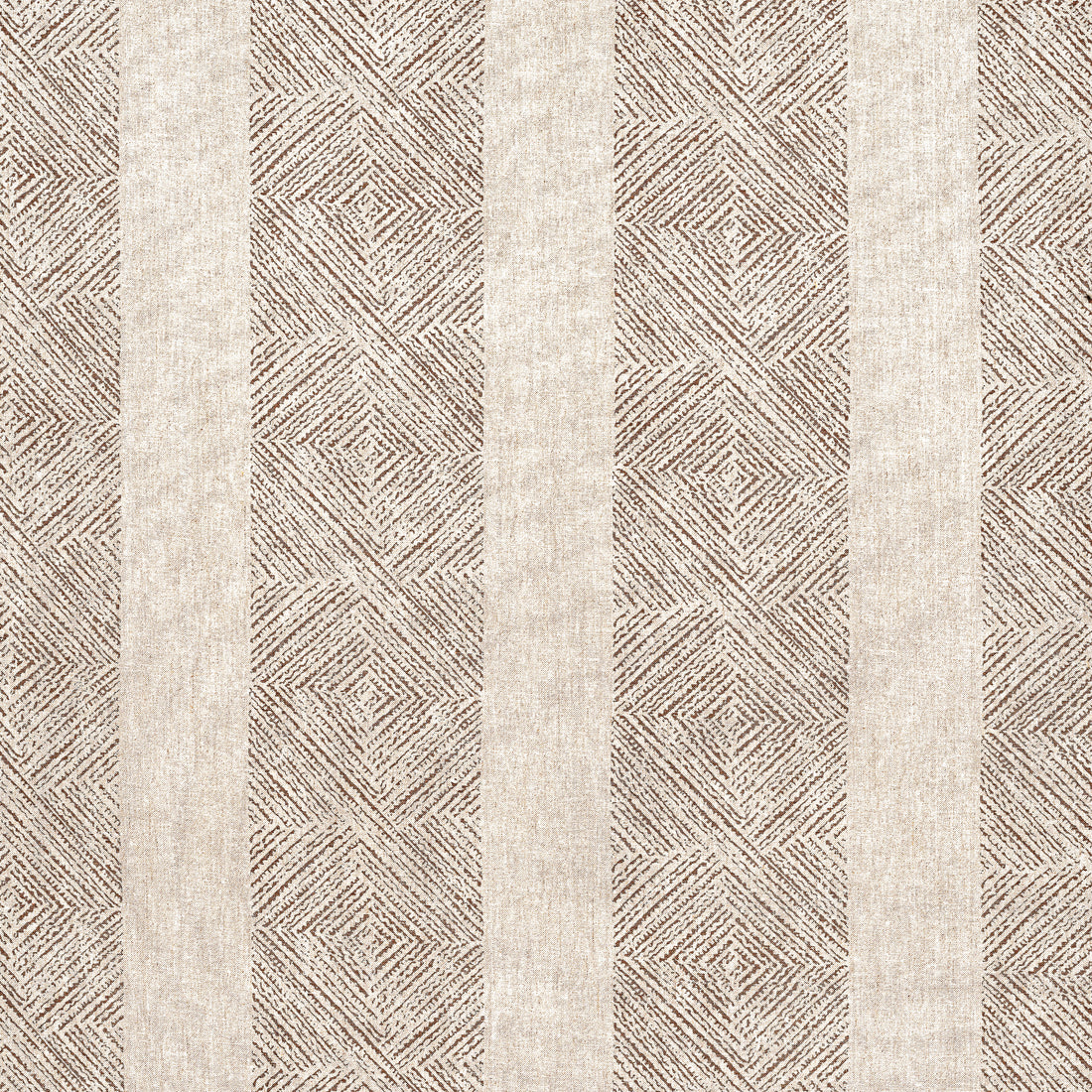 Clipperton Stripe fabric in brown on natural color - pattern number AF15130 - by Anna French in the Antilles collection