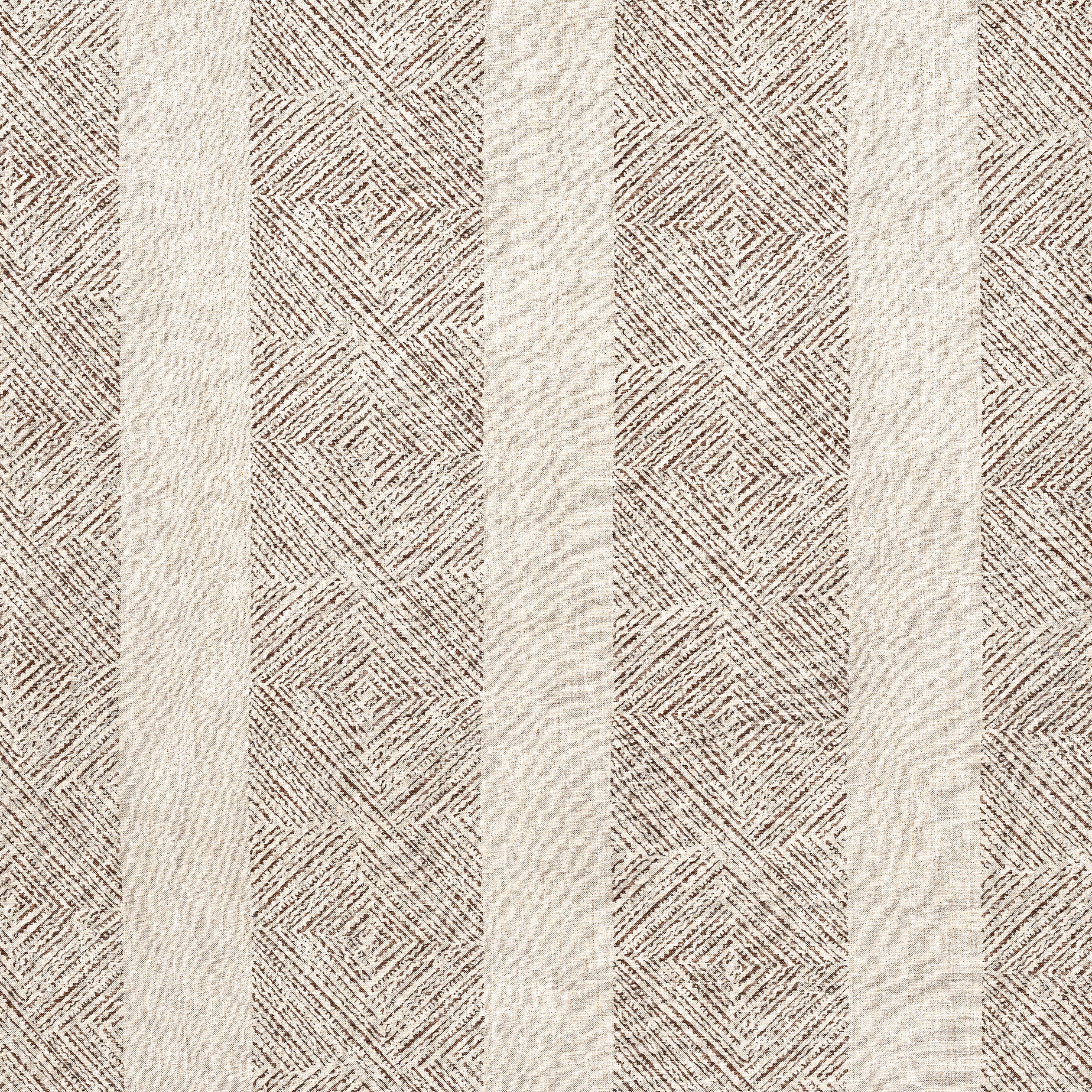 Clipperton Stripe fabric in brown on natural color - pattern number AF15130 - by Anna French in the Antilles collection