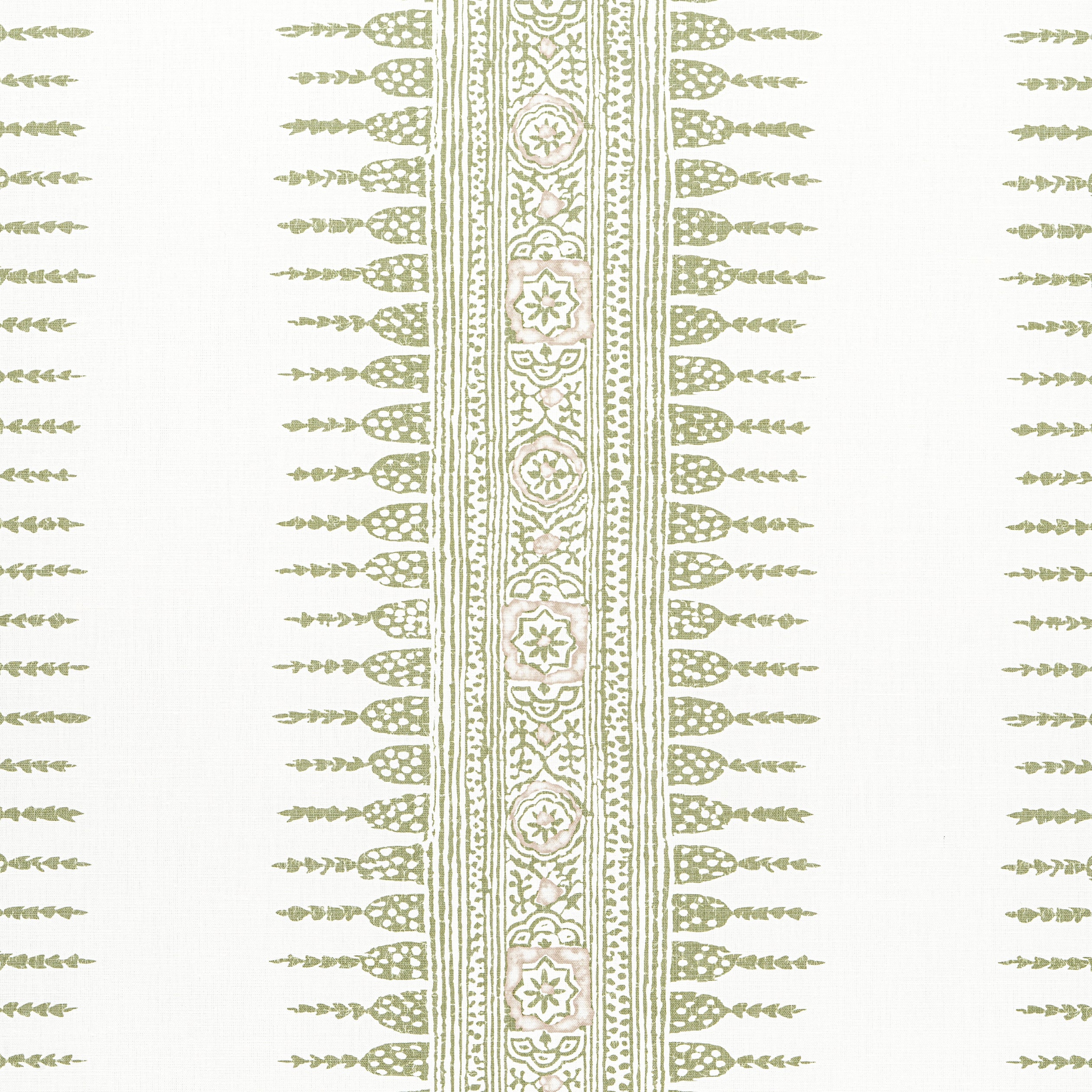 Javanese Stripe fabric in green and white color - pattern number AF15136 - by Anna French in the Antilles collection