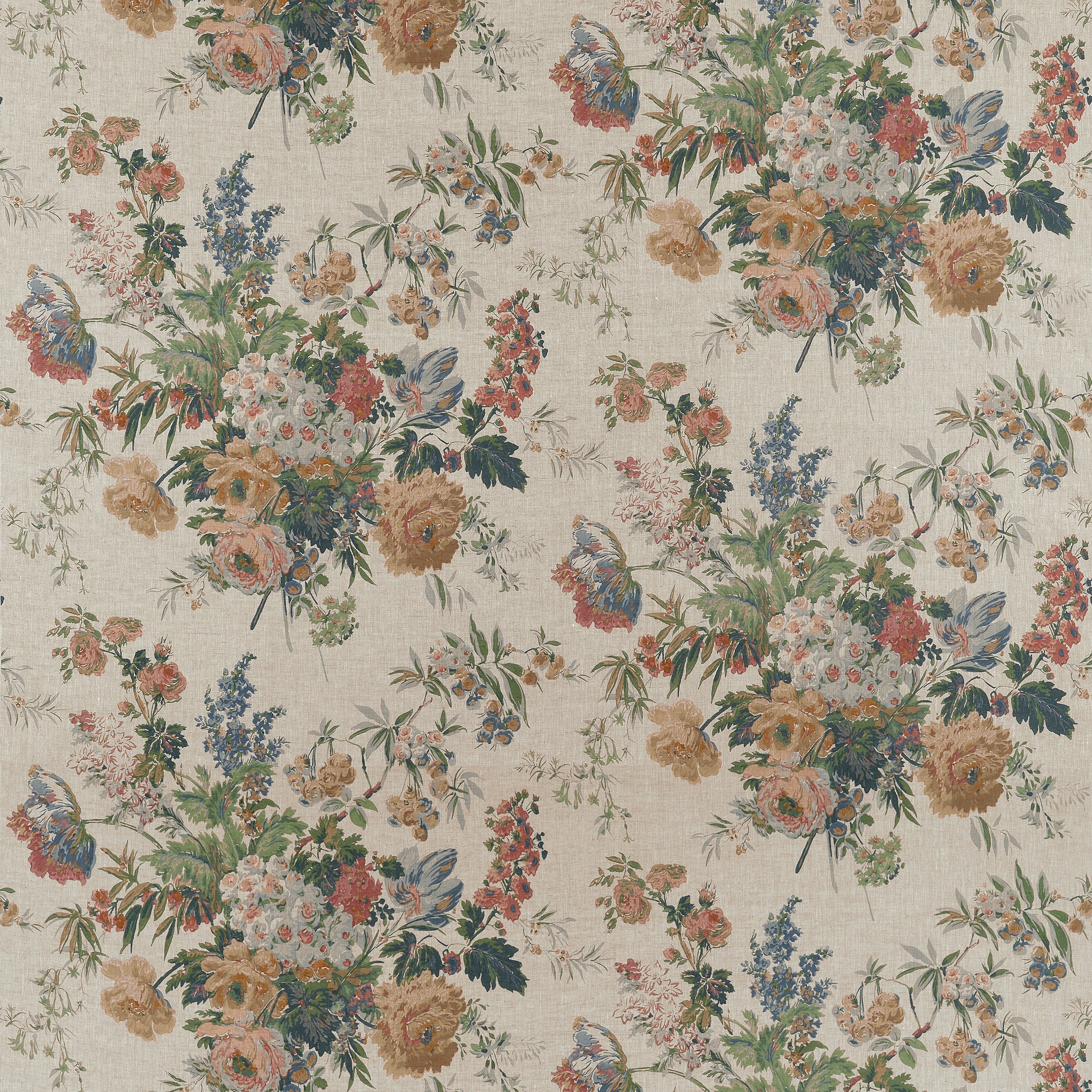 Garden Club Apricot and Slate Fabric