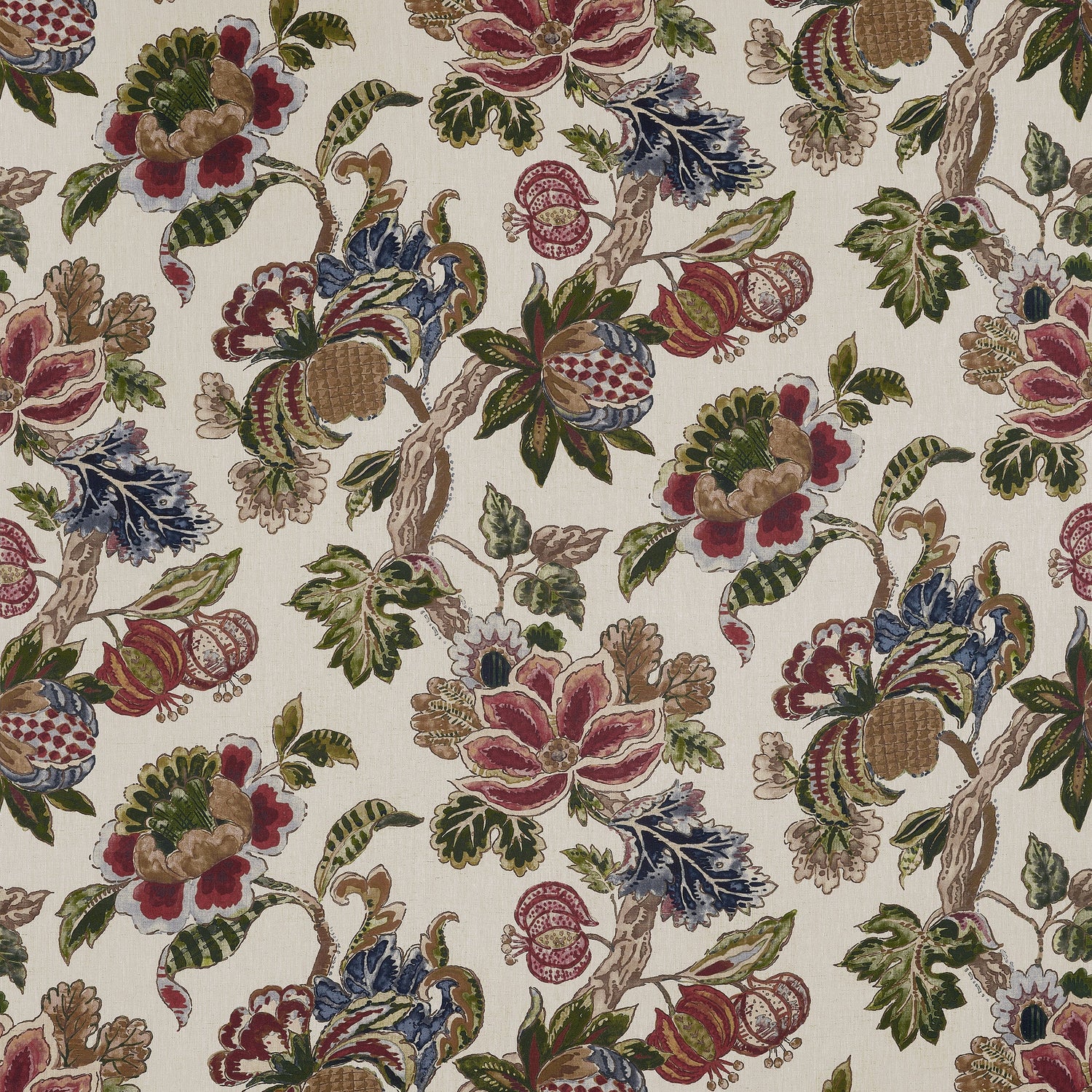Stockbridge Apricot and Slate Fabric