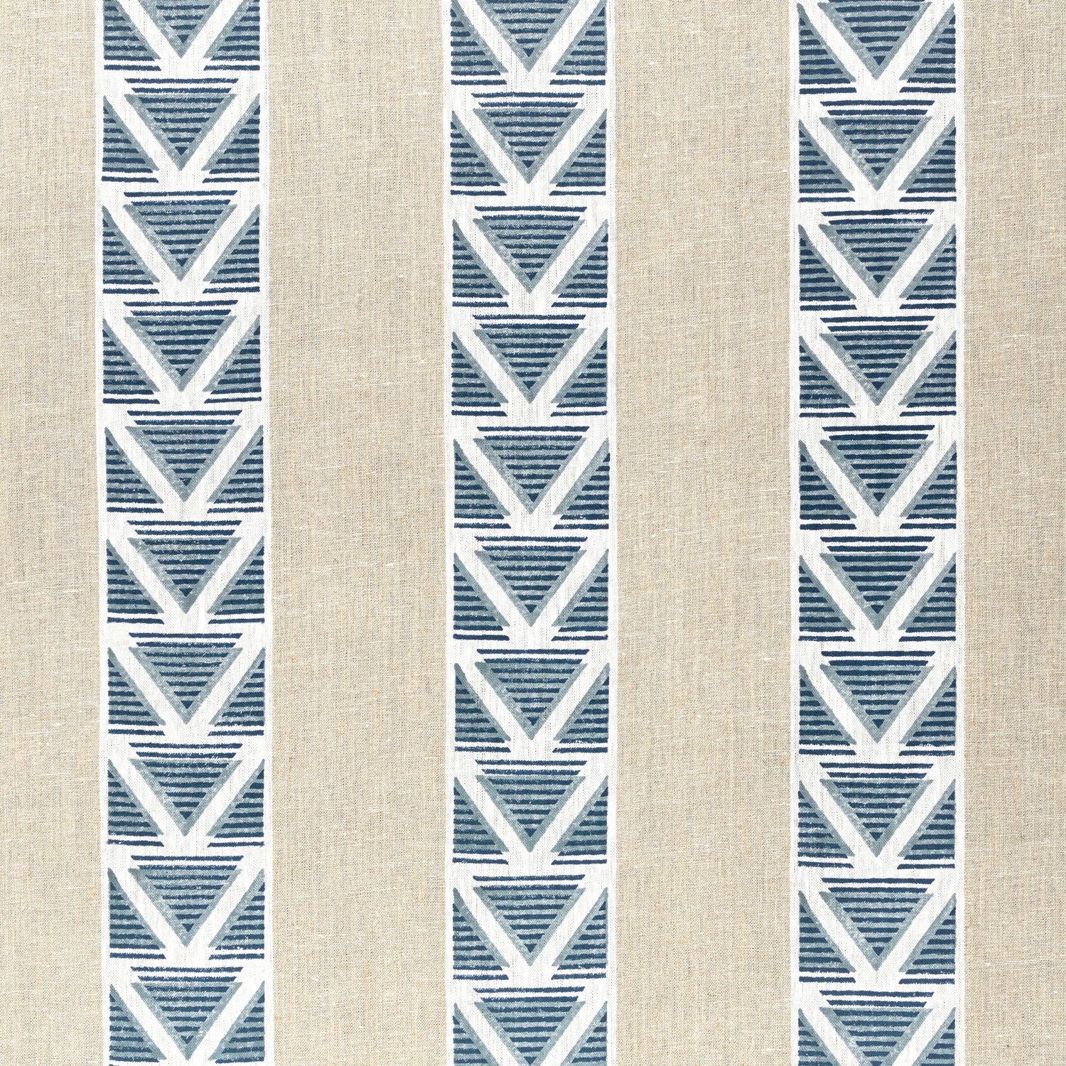 Burton Stripe fabric in linen and navy color - pattern number AF23124 - by Anna French in the Willow Tree collection