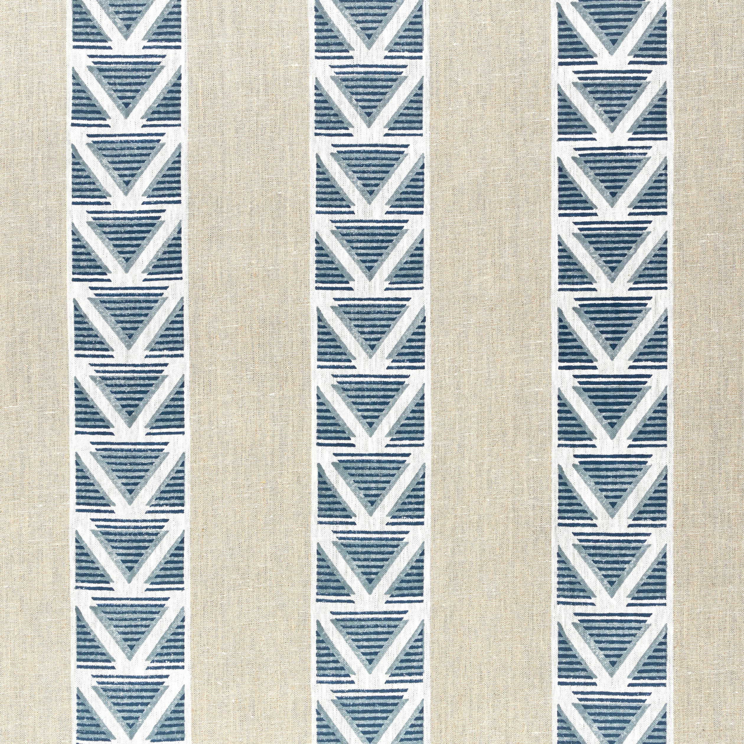 Burton Stripe fabric in linen and navy color - pattern number AF23124 - by Anna French in the Willow Tree collection