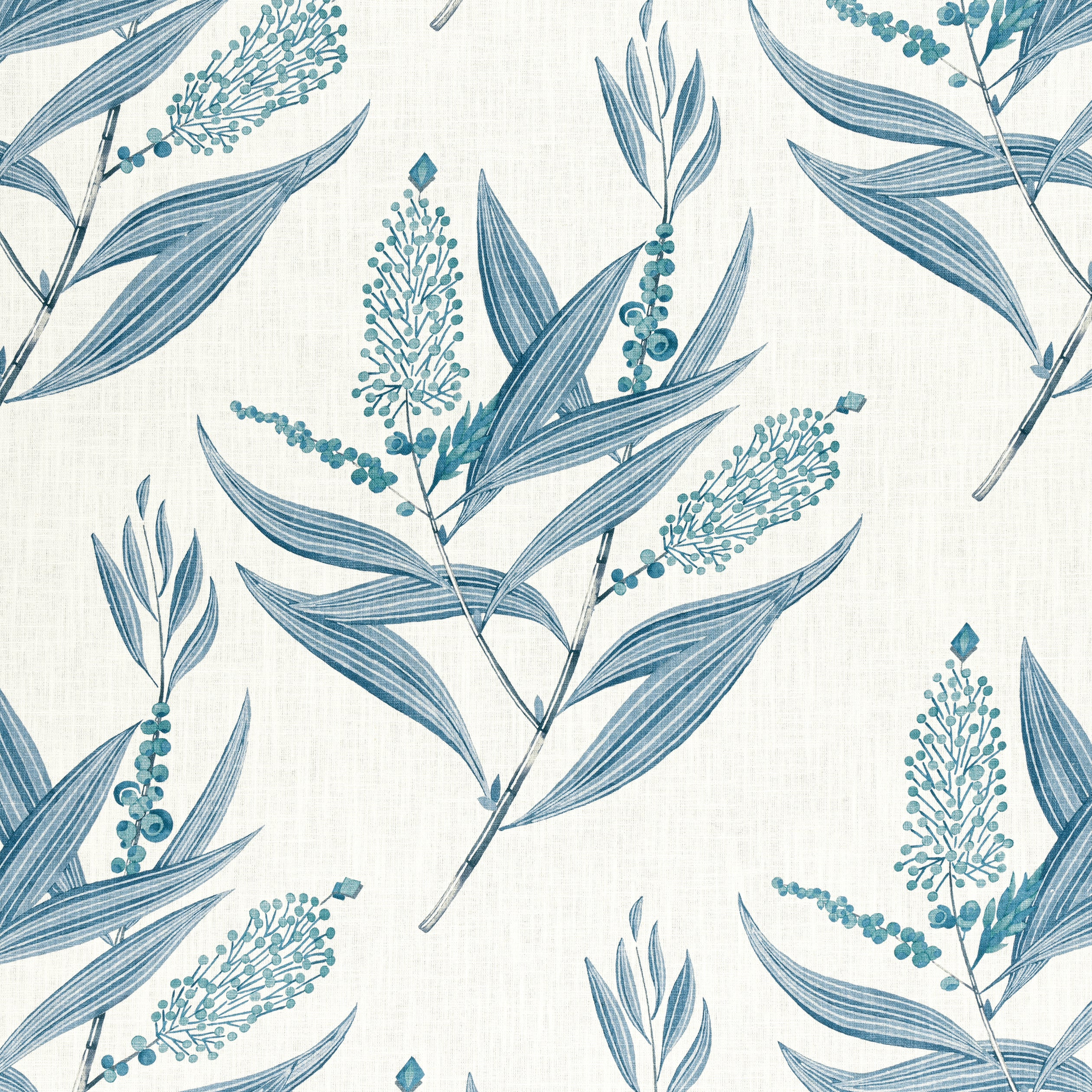 Winter Bud fabric in blue color - pattern number AF23135 - by Anna French in the Willow Tree collection