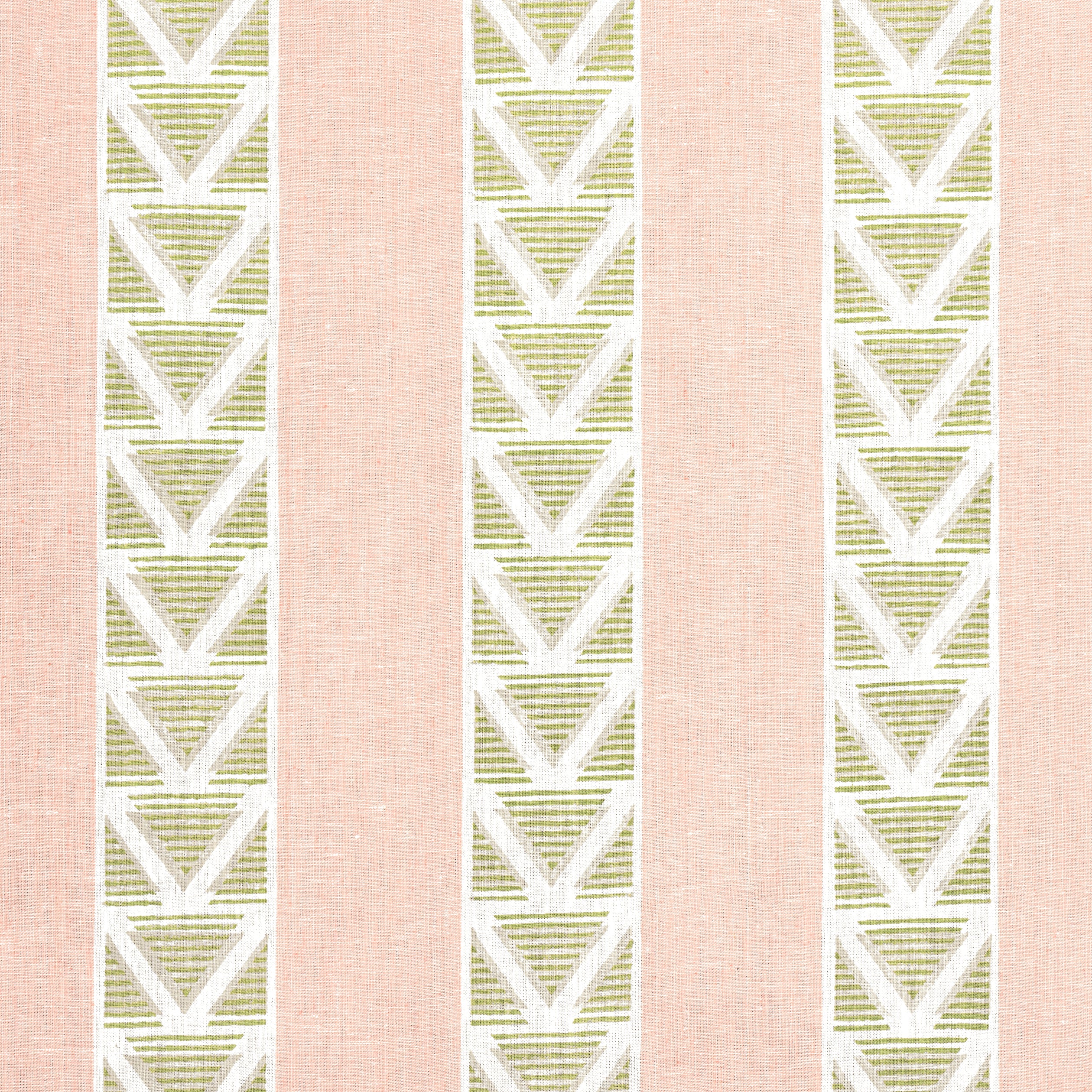 Burton Stripe fabric in blush and green color - pattern number AF23163 - by Anna French in the Willow Tree collection