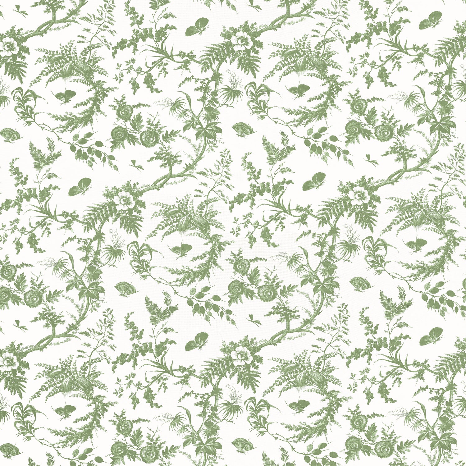 Newlands Toile fabric in green color - pattern number AF57836 - by Anna French in the Bristol collection