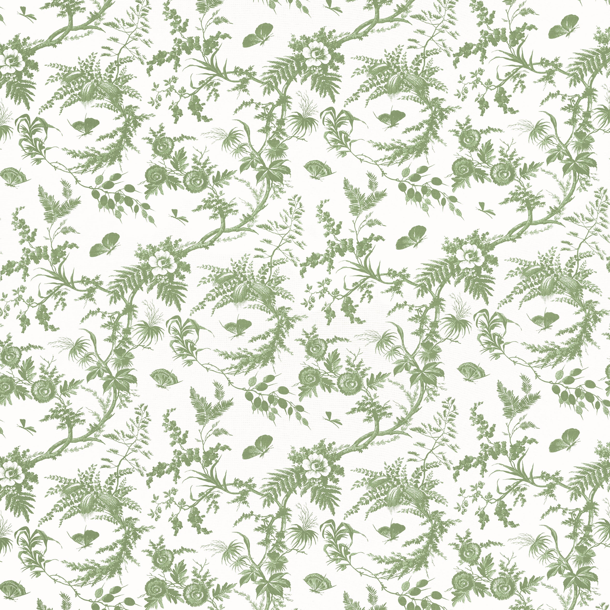 Newlands Toile fabric in green color - pattern number AF57836 - by Anna French in the Bristol collection