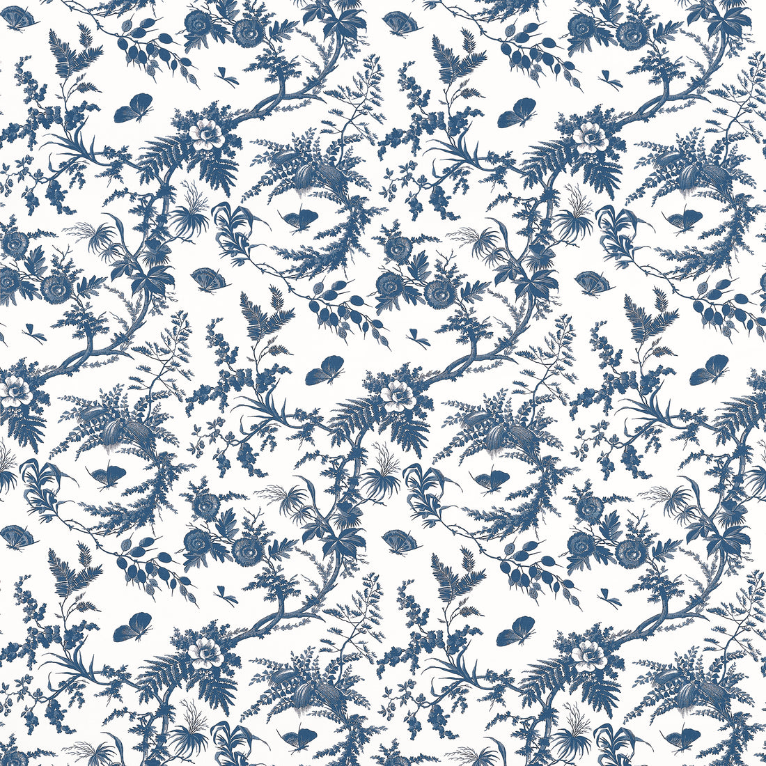 Newlands Toile fabric in blue color - pattern number AF57837 - by Anna French in the Bristol collection