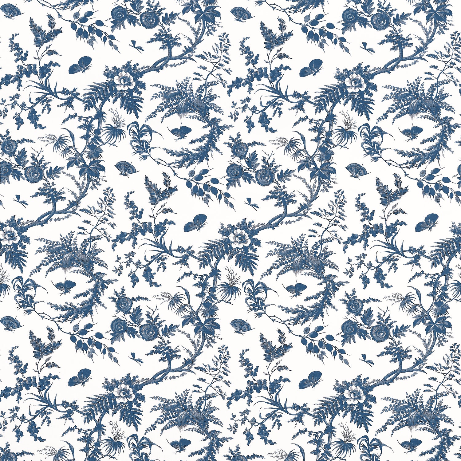 Newlands Toile fabric in blue color - pattern number AF57837 - by Anna French in the Bristol collection