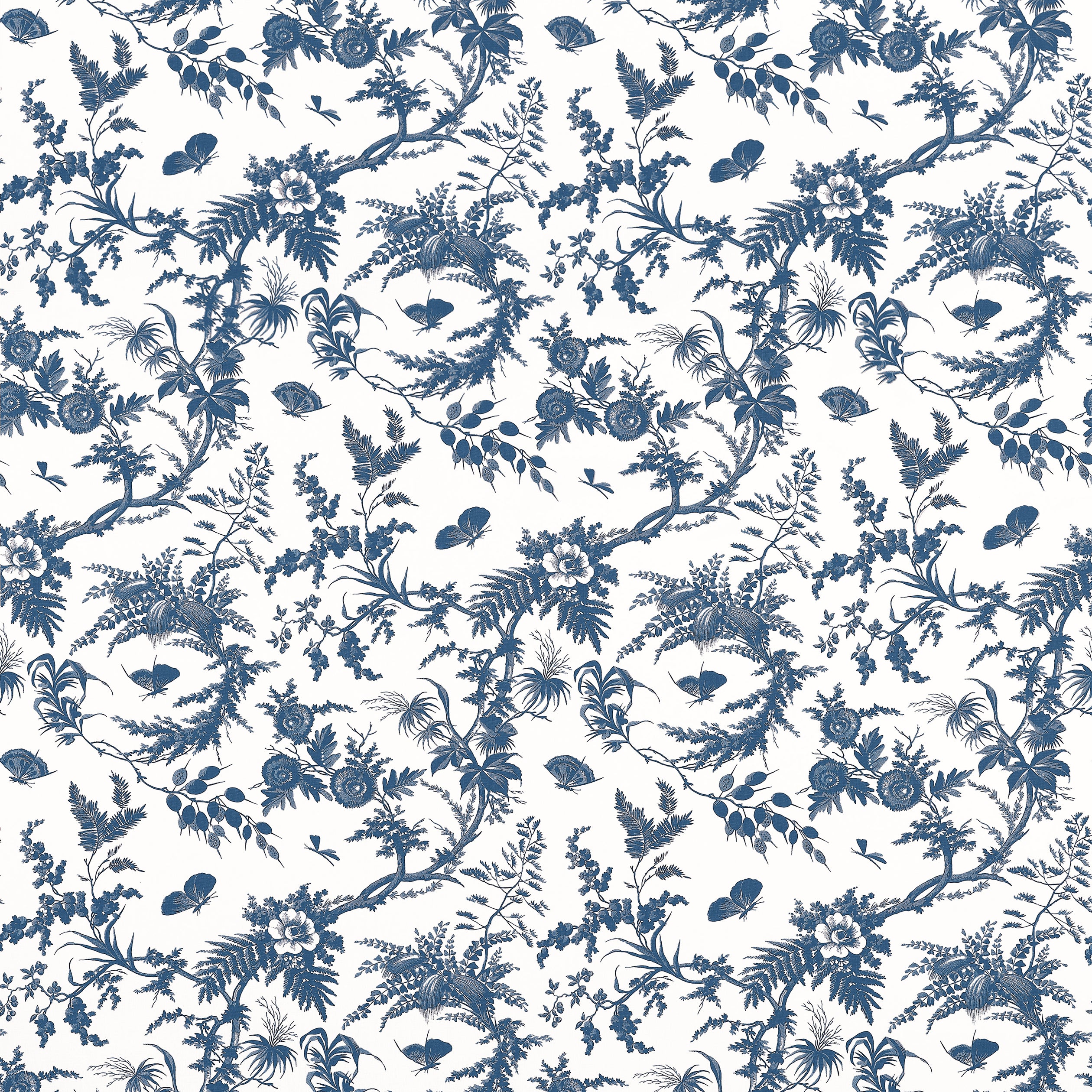 Newlands Toile fabric in blue color - pattern number AF57837 - by Anna French in the Bristol collection