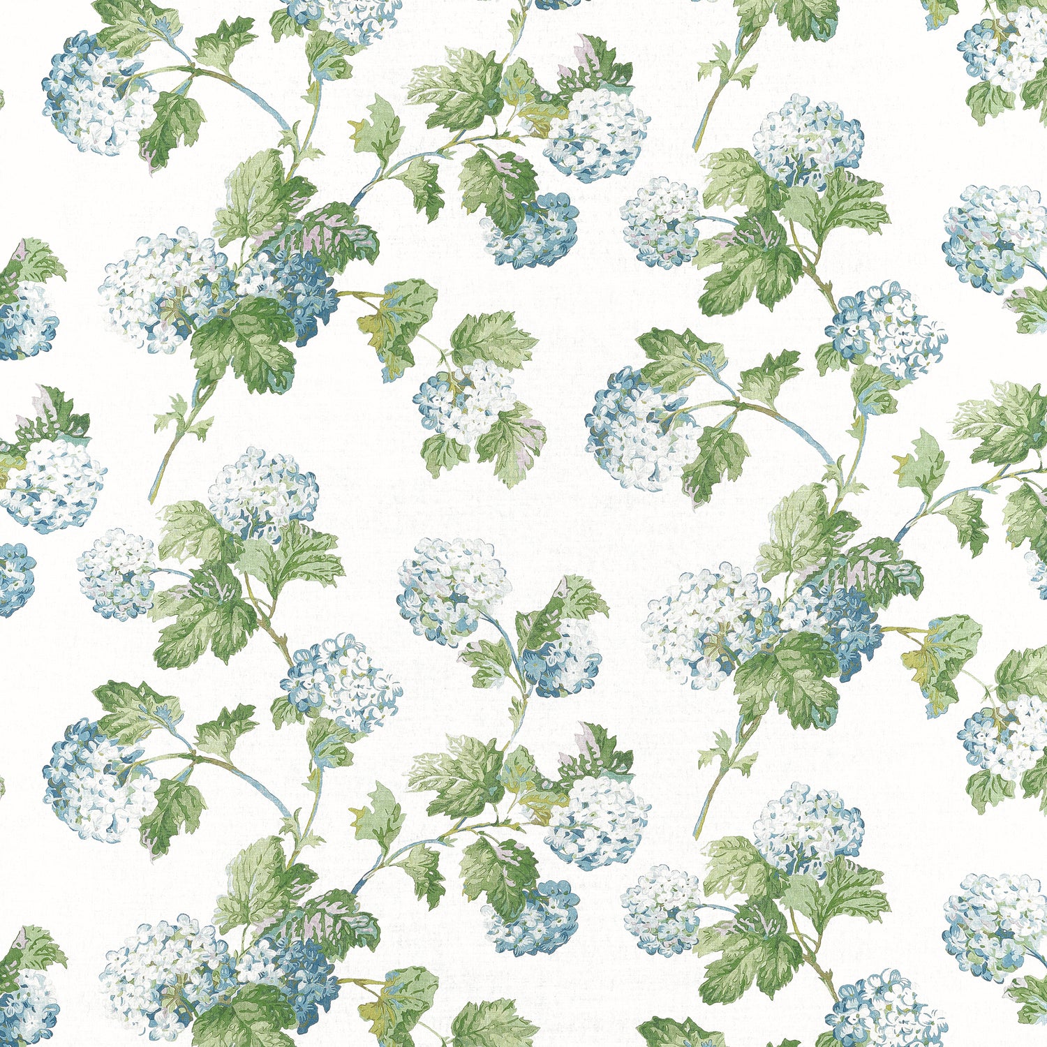 Sussex Hydrangea fabric in blue and green color - pattern number AF57846 - by Anna French in the Bristol collection