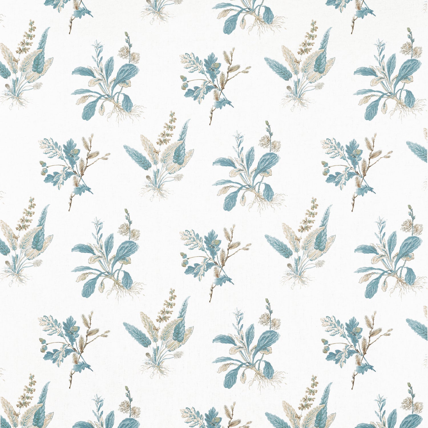 Woodland fabric in beige and soft blue color - pattern number AF57850 - by Anna French in the Bristol collection