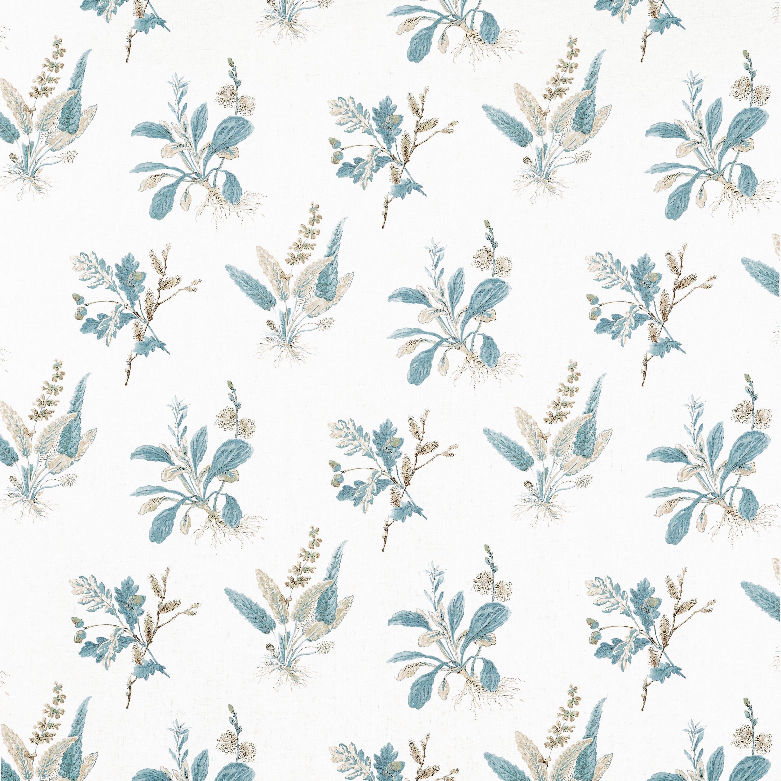 Woodland fabric in beige and soft blue color - pattern number AF57850 - by Anna French in the Bristol collection
