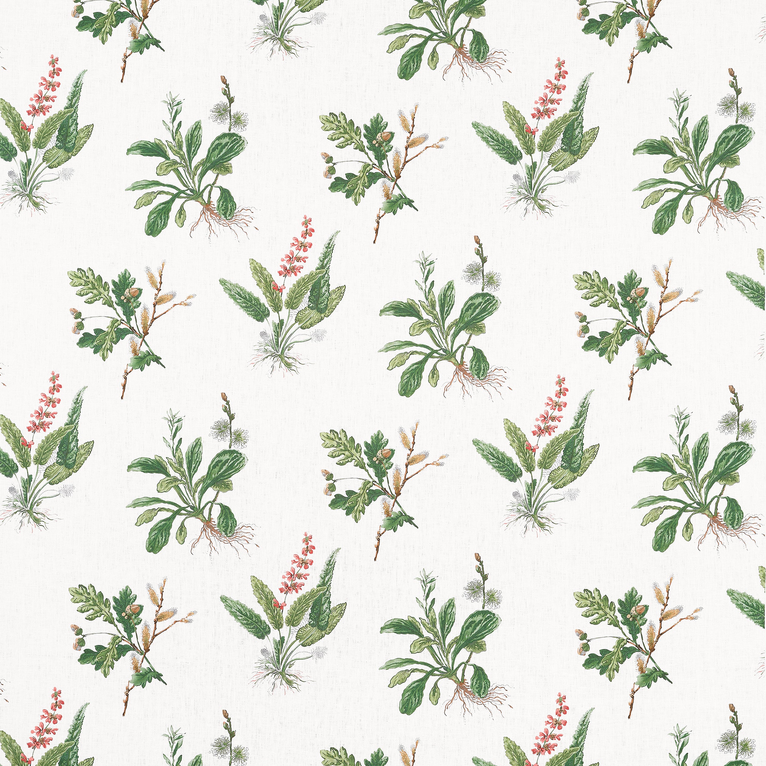 Woodland fabric in green and blush color - pattern number AF57852 - by Anna French in the Bristol collection