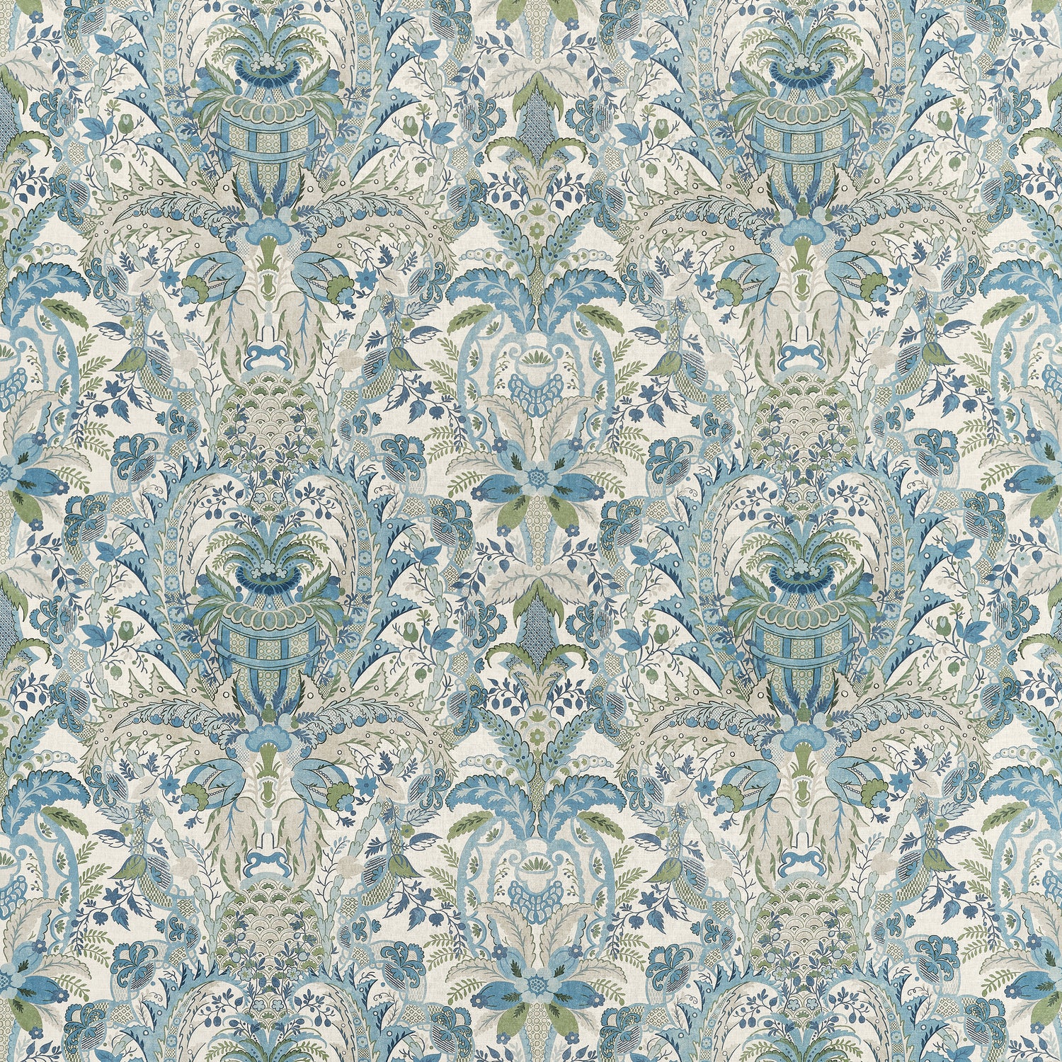 Narbeth fabric in blue and green color - pattern number AF57858 - by Anna French in the Bristol collection