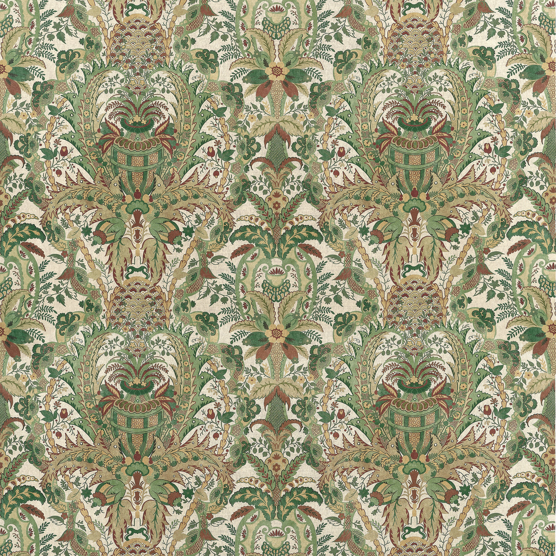 Narbeth fabric in natural and green color - pattern number AF57860 - by Anna French in the Bristol collection