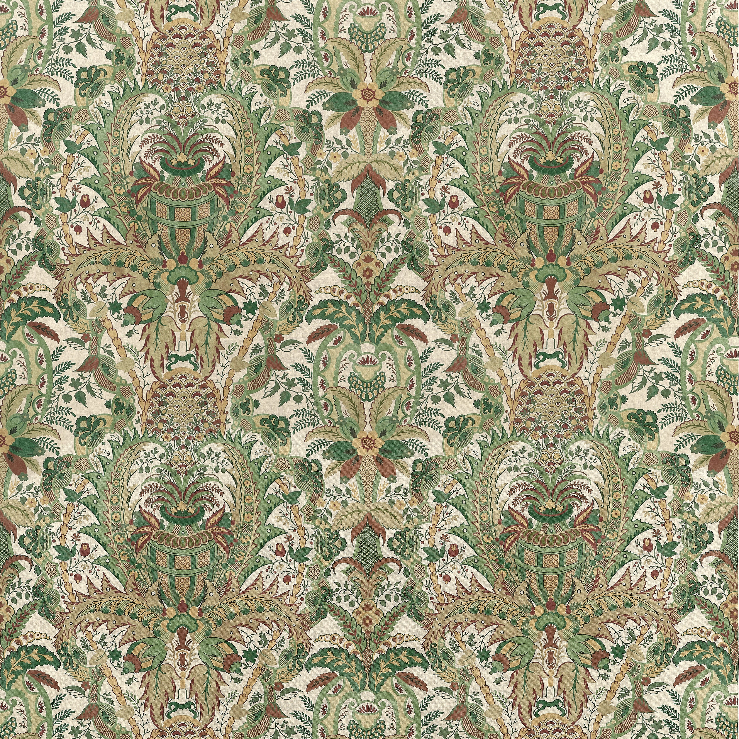 Narbeth fabric in natural and green color - pattern number AF57860 - by Anna French in the Bristol collection