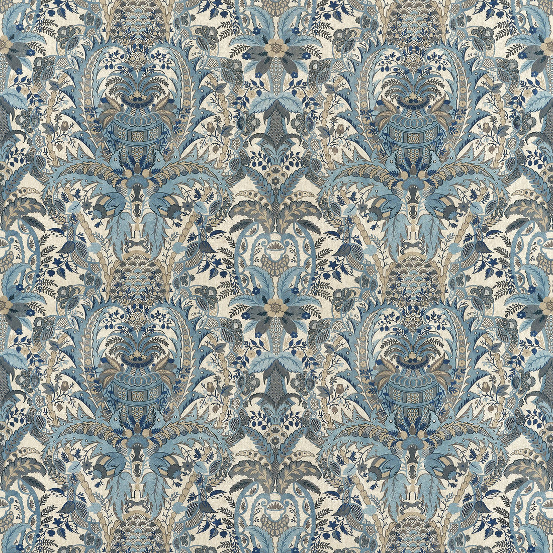 Narbeth fabric in slate and grey color - pattern number AF57862 - by Anna French in the Bristol collection