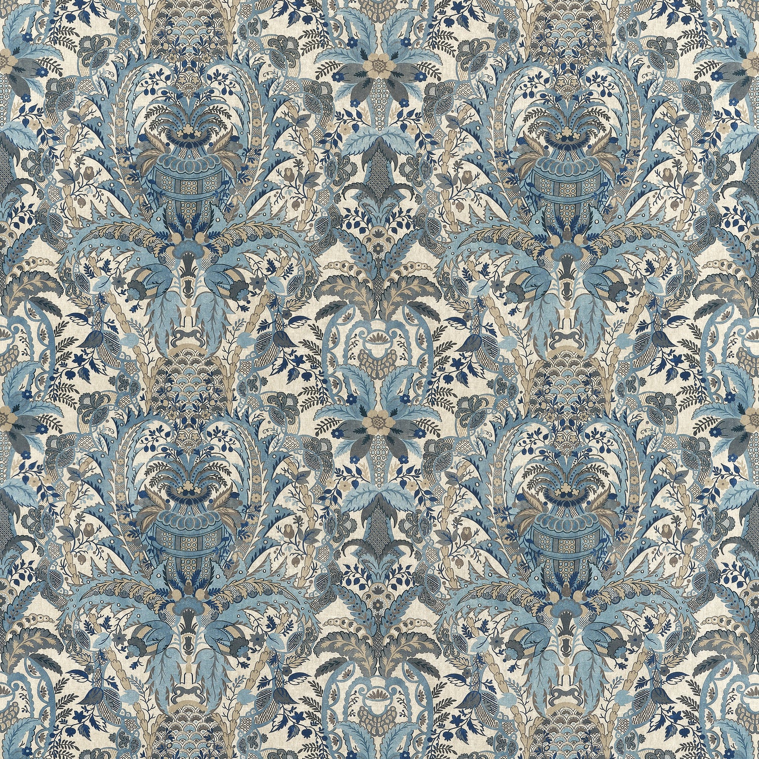 Narbeth fabric in slate and grey color - pattern number AF57862 - by Anna French in the Bristol collection