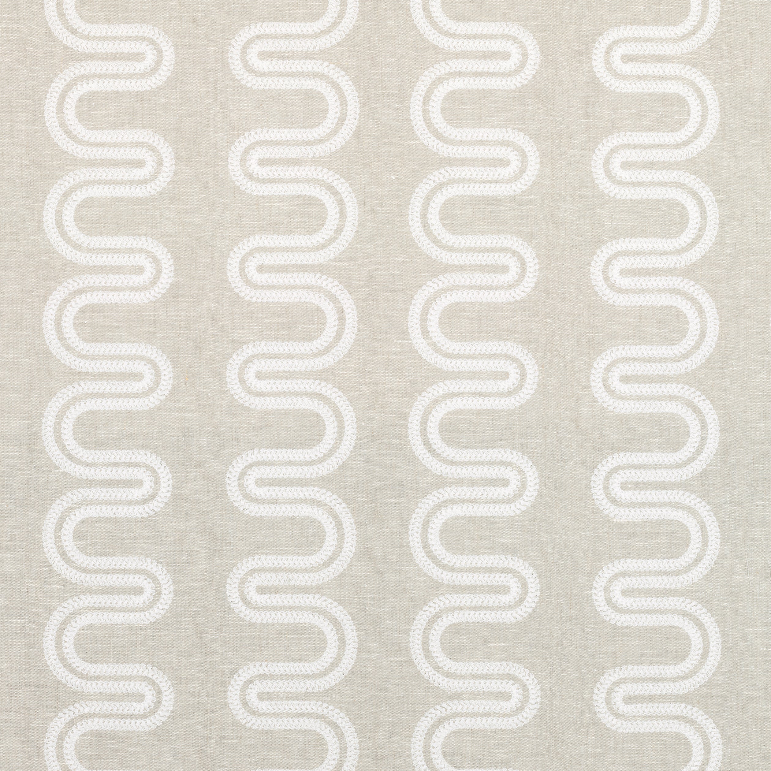 Herriot Way Embroidery fabric in white on flax  color - pattern number AF9639 - by Anna French in the Savoy collection