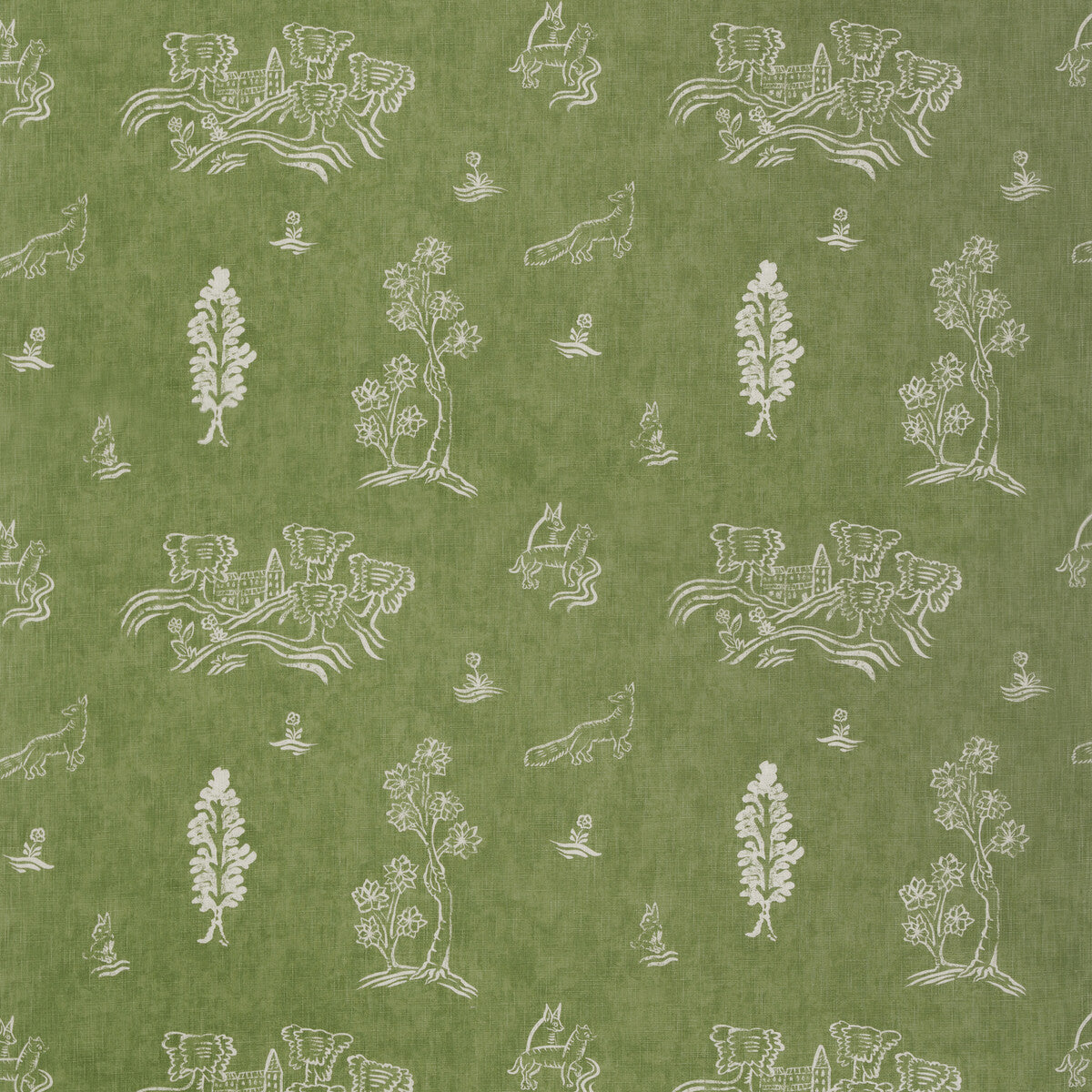 Friendly Folk fabric in basil green color - pattern AM100318.3.0 - by Kravet Couture in the Andrew Martin Kit Kemp collection