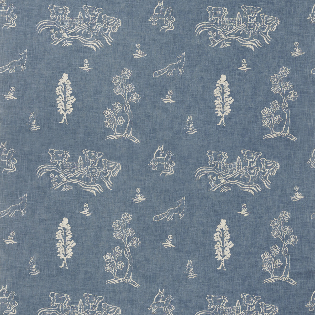 Friendly Folk fabric in happy blue color - pattern AM100318.5.0 - by Kravet Couture in the Andrew Martin Kit Kemp collection