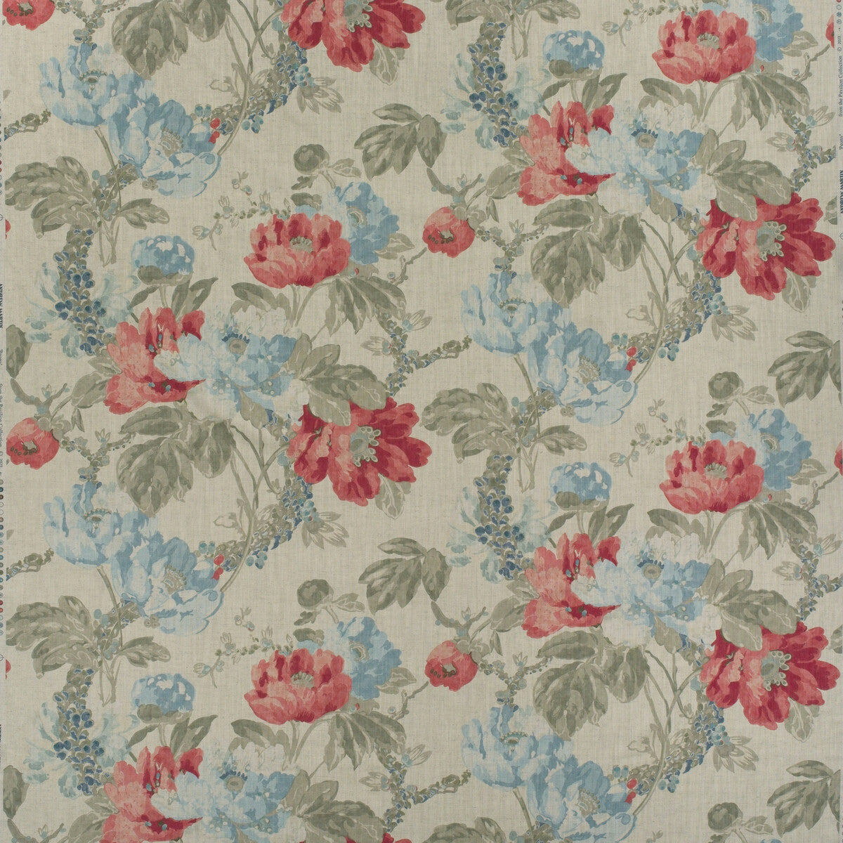 Peony fabric in sea coral color - pattern number AM100449.517.0 - by Kravet Couture in the Andrew Martin Pavilion collection