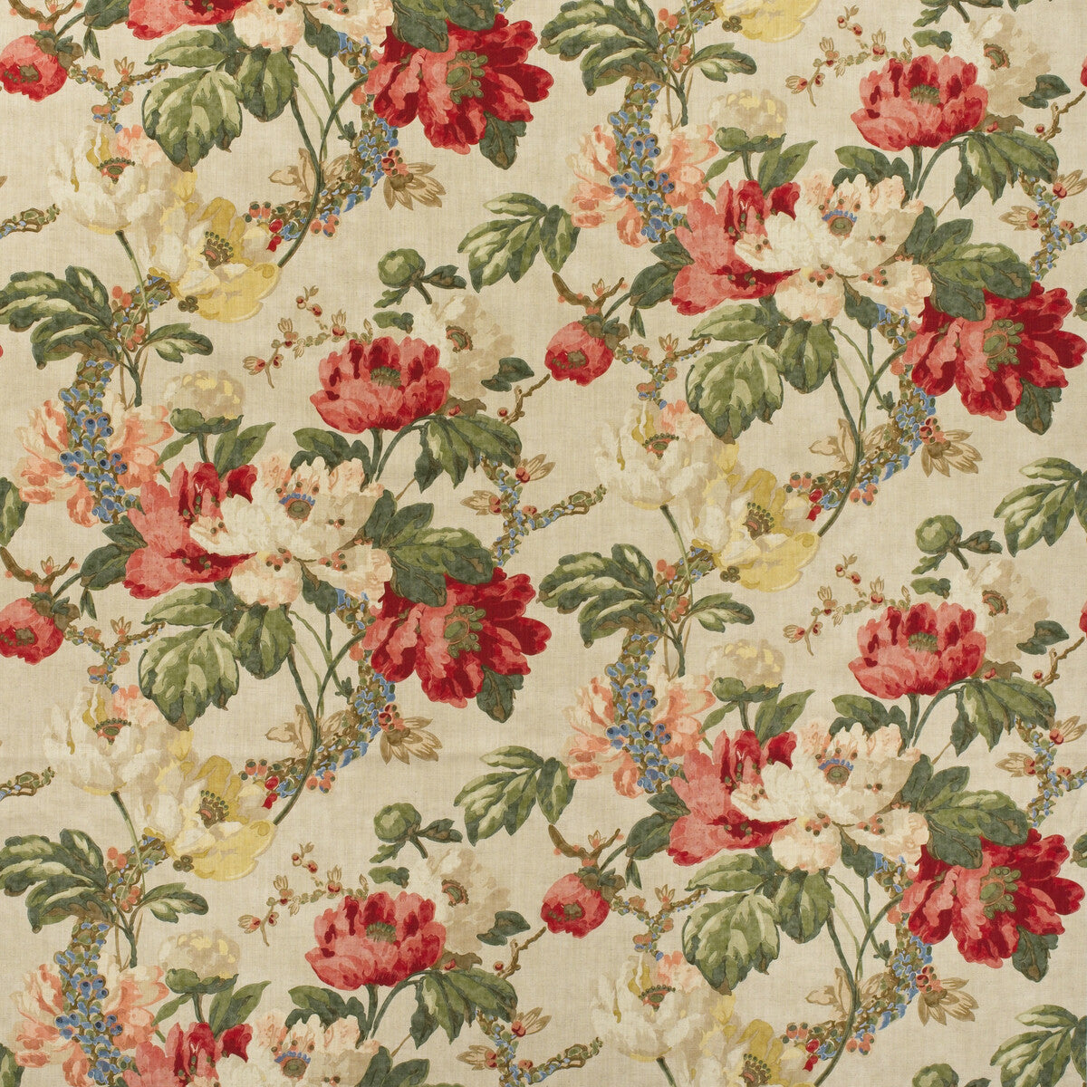 Peony fabric in natural color - pattern number AM100449.916.0 - by Kravet Couture in the Andrew Martin Pavilion collection