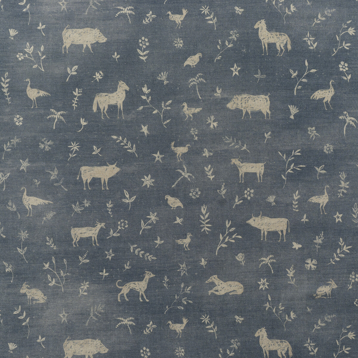 Avebury fabric in denim color - pattern number AM100483.5.0 - by Kravet Couture in the Andrew Martin Argonaut collection