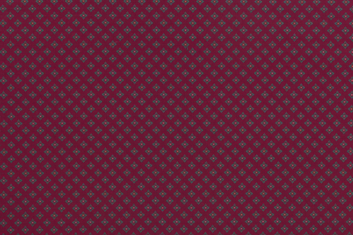 Stella Geometric fabric in green on burgundy color - pattern number AM D2092120 - by Scalamandre in the Old World Weavers collection