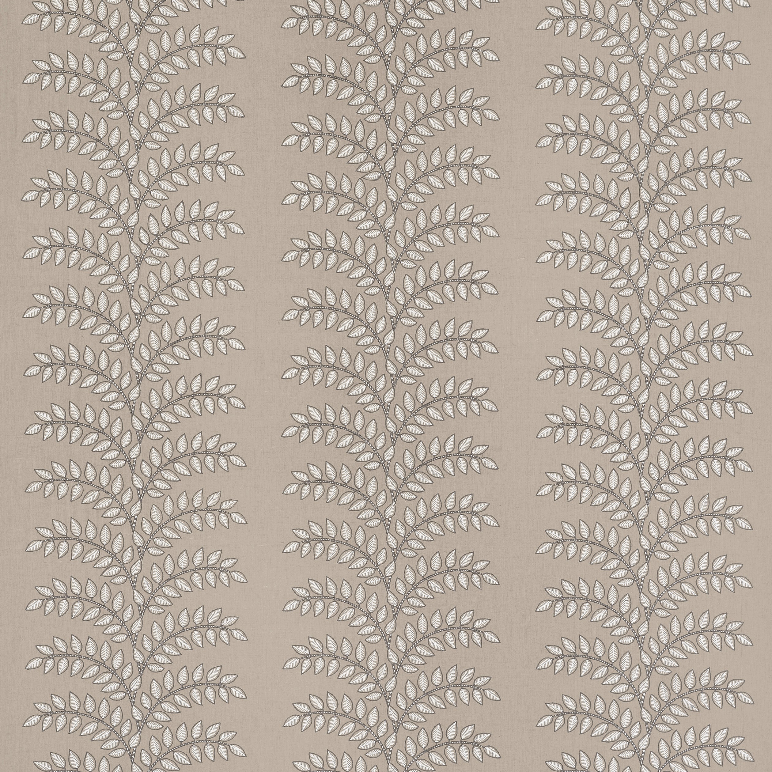 Frondescence Embriodery Flax Fabric