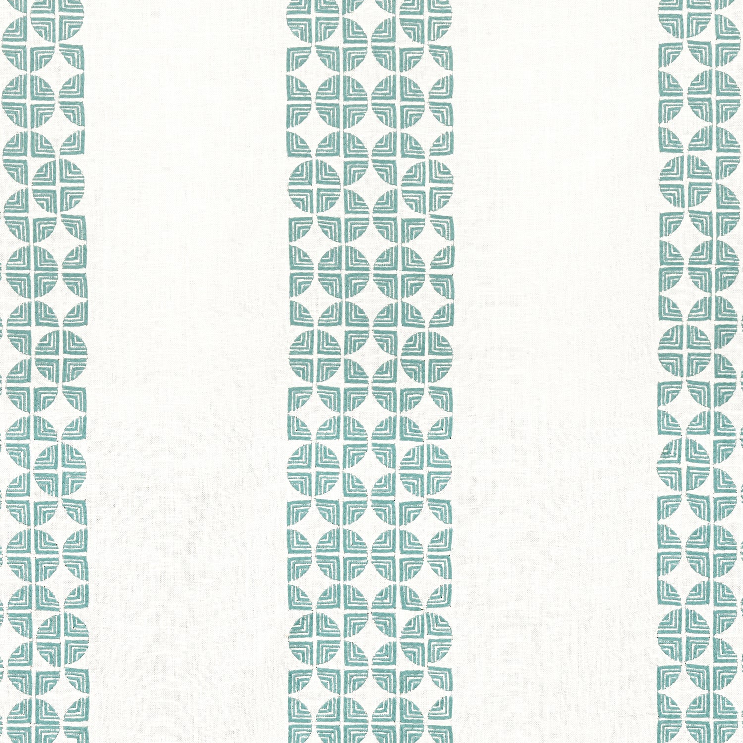 Fairmont Stripe Embroidery fabric in teal color - pattern number AW23129 - by Anna French in the Willow Tree collection
