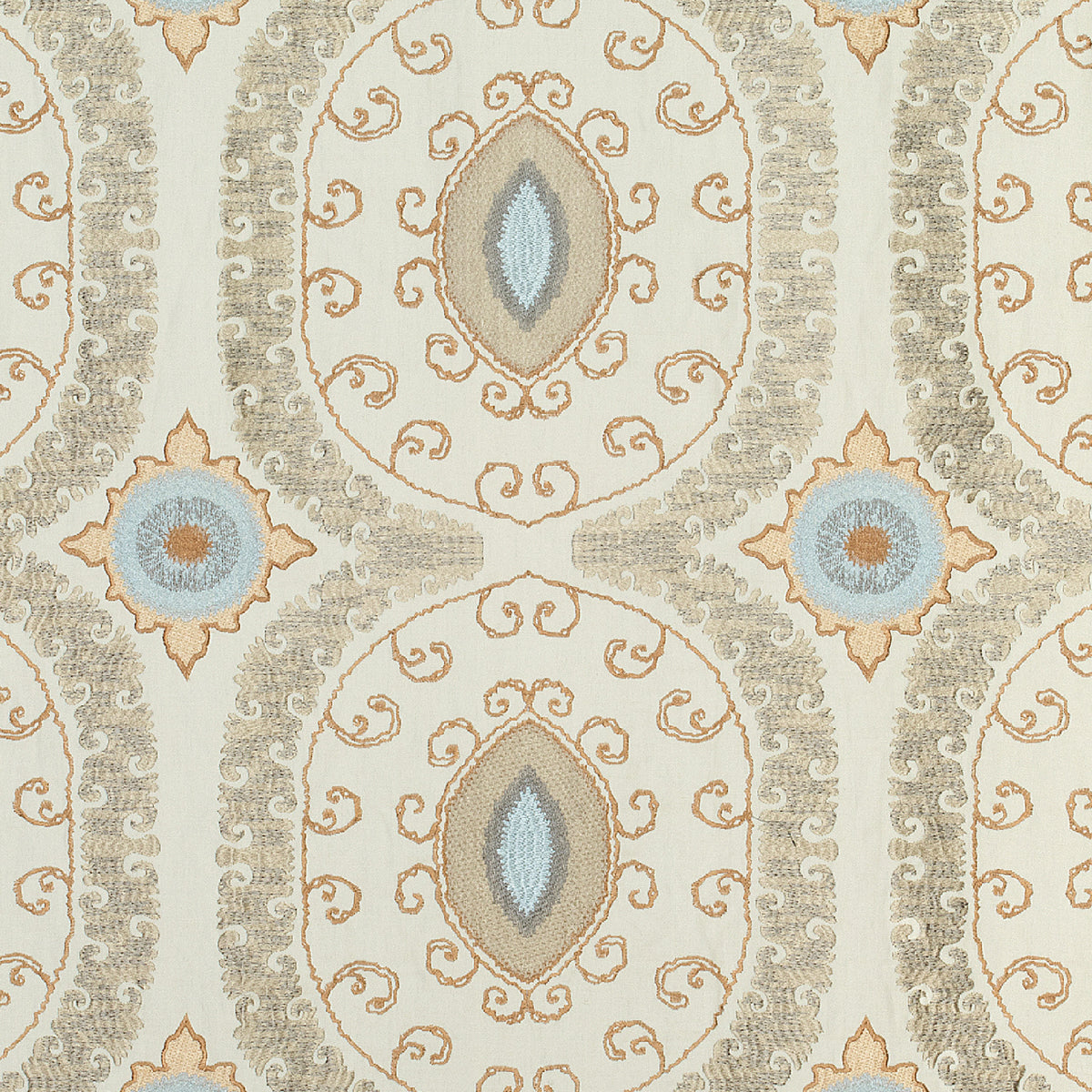 Castile Embroidery fabric in beige color - pattern number AW72974 - by Anna French in the Manor collection