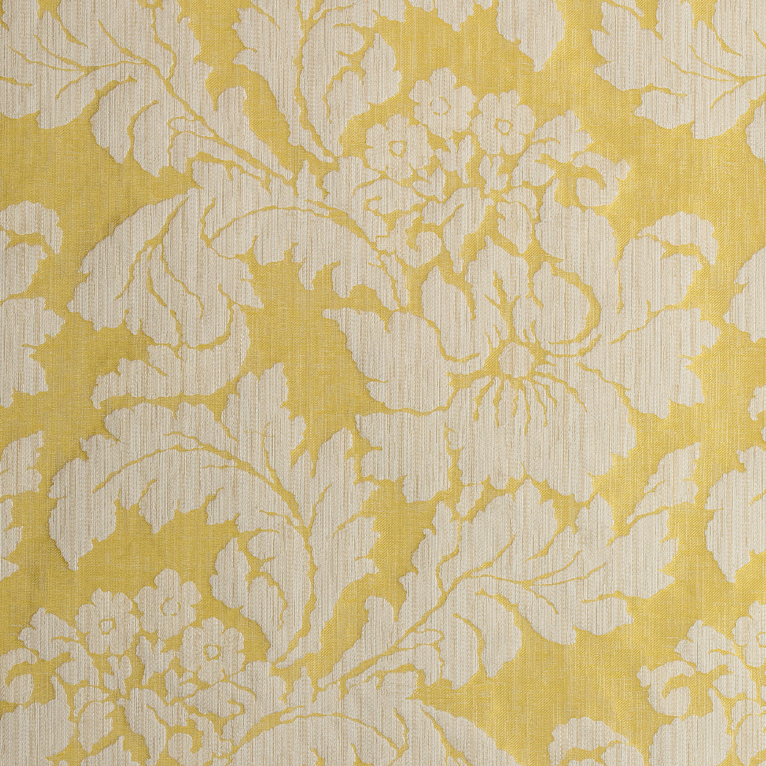 Caserta Damask fabric in yellow color - pattern number AW72981 - by Anna French in the Manor collection