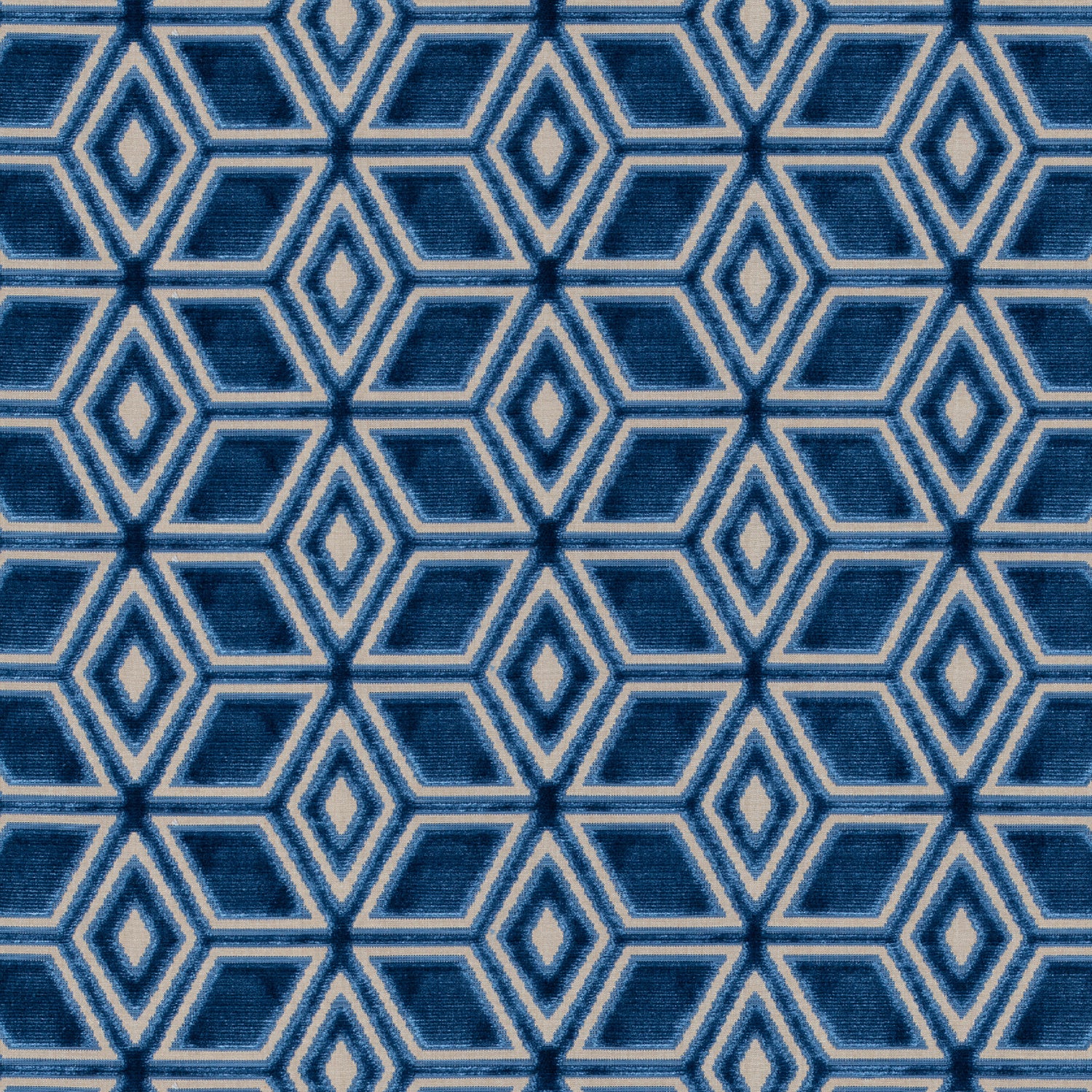 Jardin Maze fabric in navy color - pattern number AW72986 - by Anna French in the Manor collection