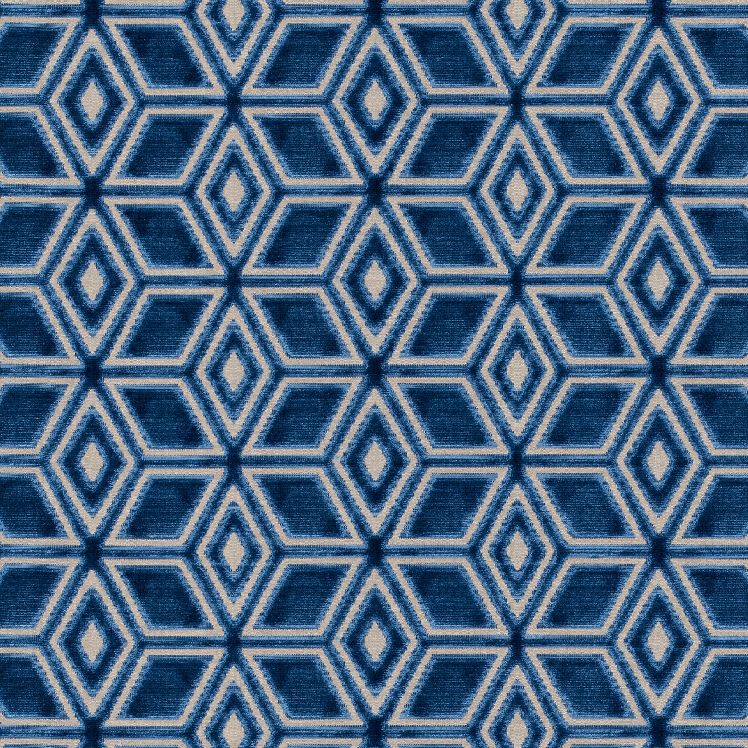 Jardin Maze fabric in navy color - pattern number AW72986 - by Anna French in the Manor collection