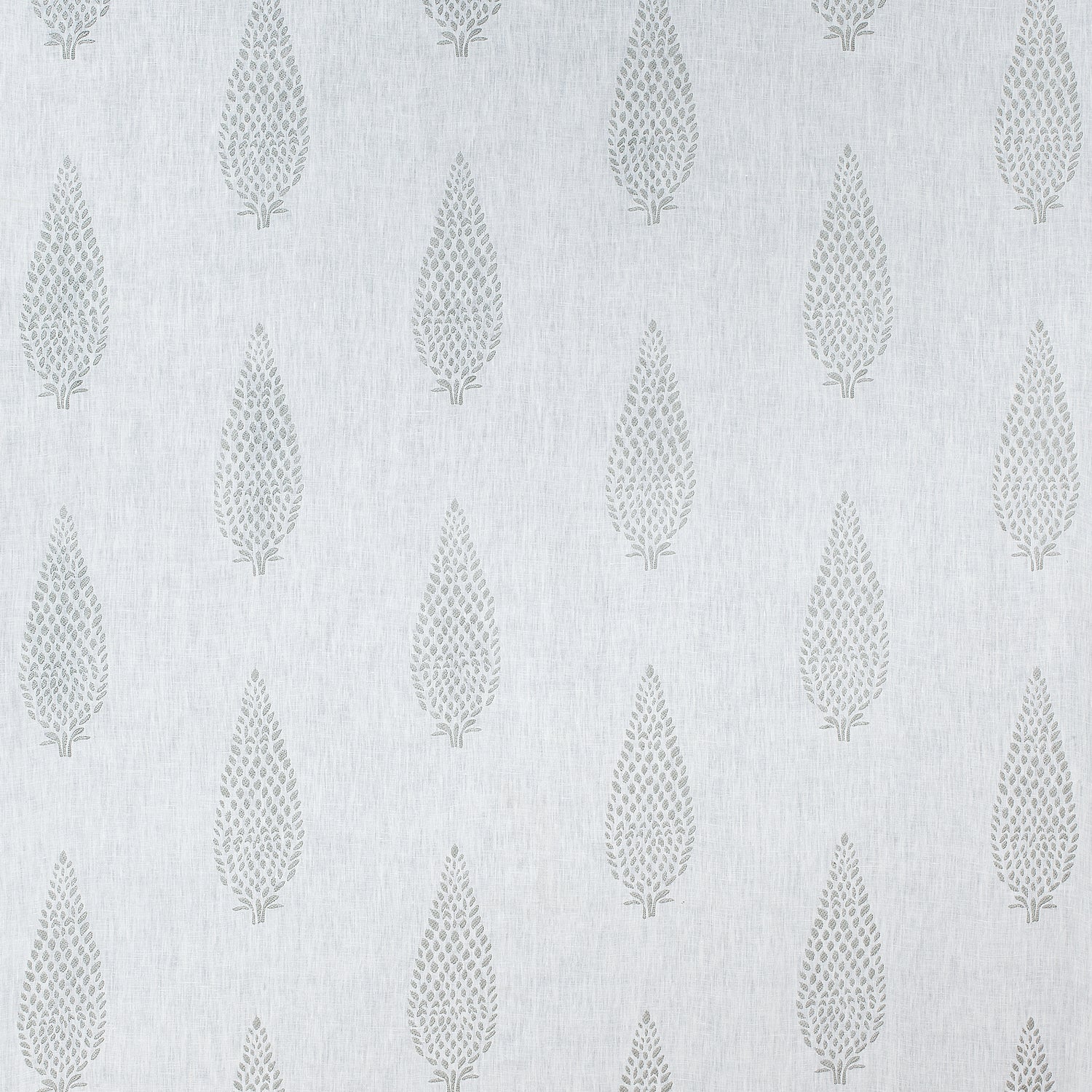 Manor Embroidery fabric in grey on off white color - pattern number AW73006 - by Anna French in the Meridian collection