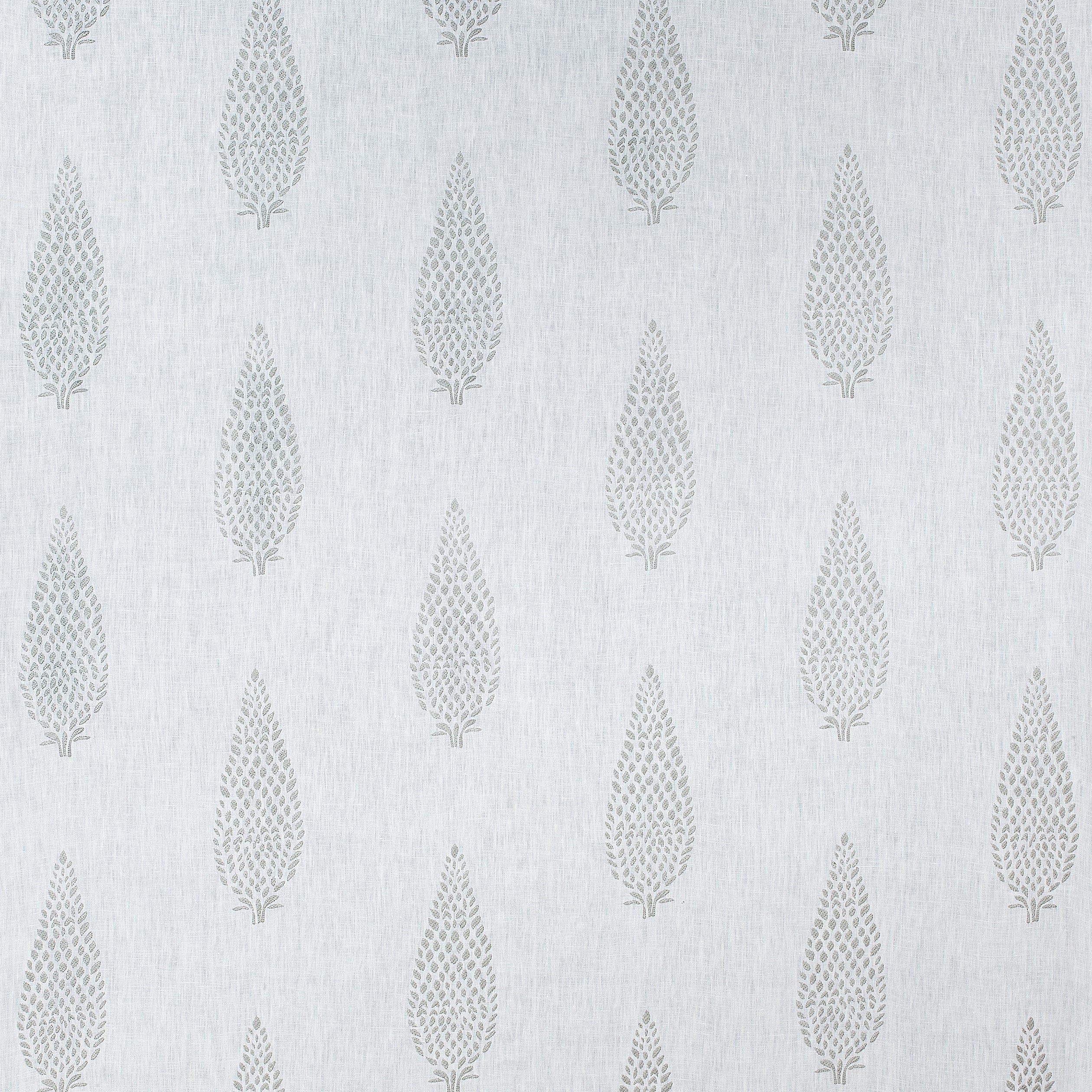 Manor Embroidery fabric in grey on off white color - pattern number AW73006 - by Anna French in the Meridian collection