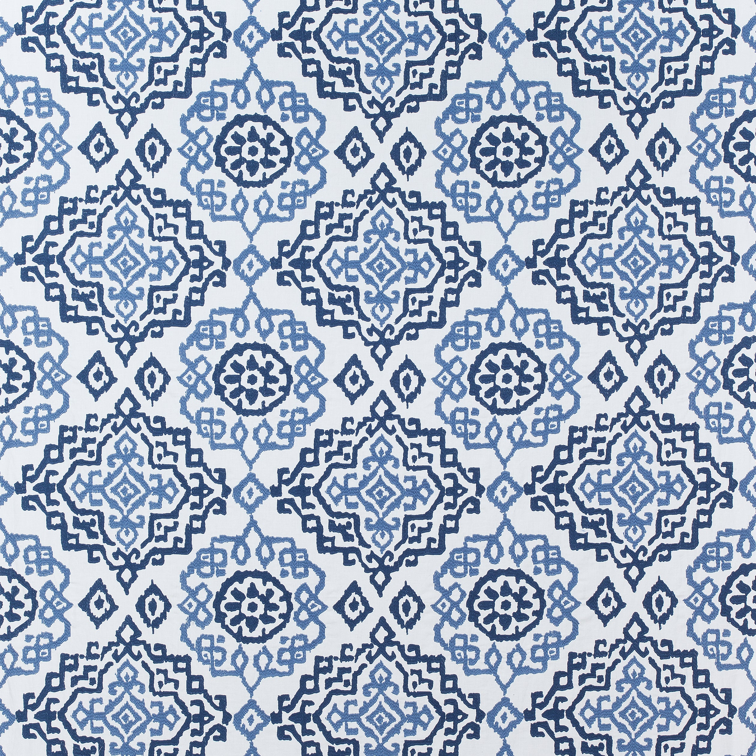 Scottsdale Embroidery fabric in blue and white color - pattern number AW73016 - by Anna French in the Meridian collection