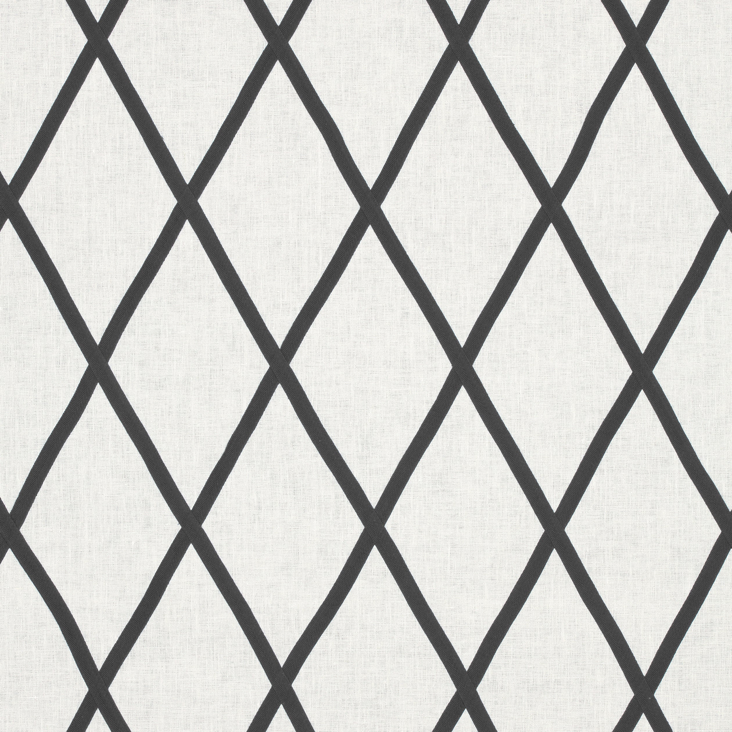 Tarascon Trellis Applique fabric in black on white color - pattern number AW78712 - by Anna French in the Palampore collection