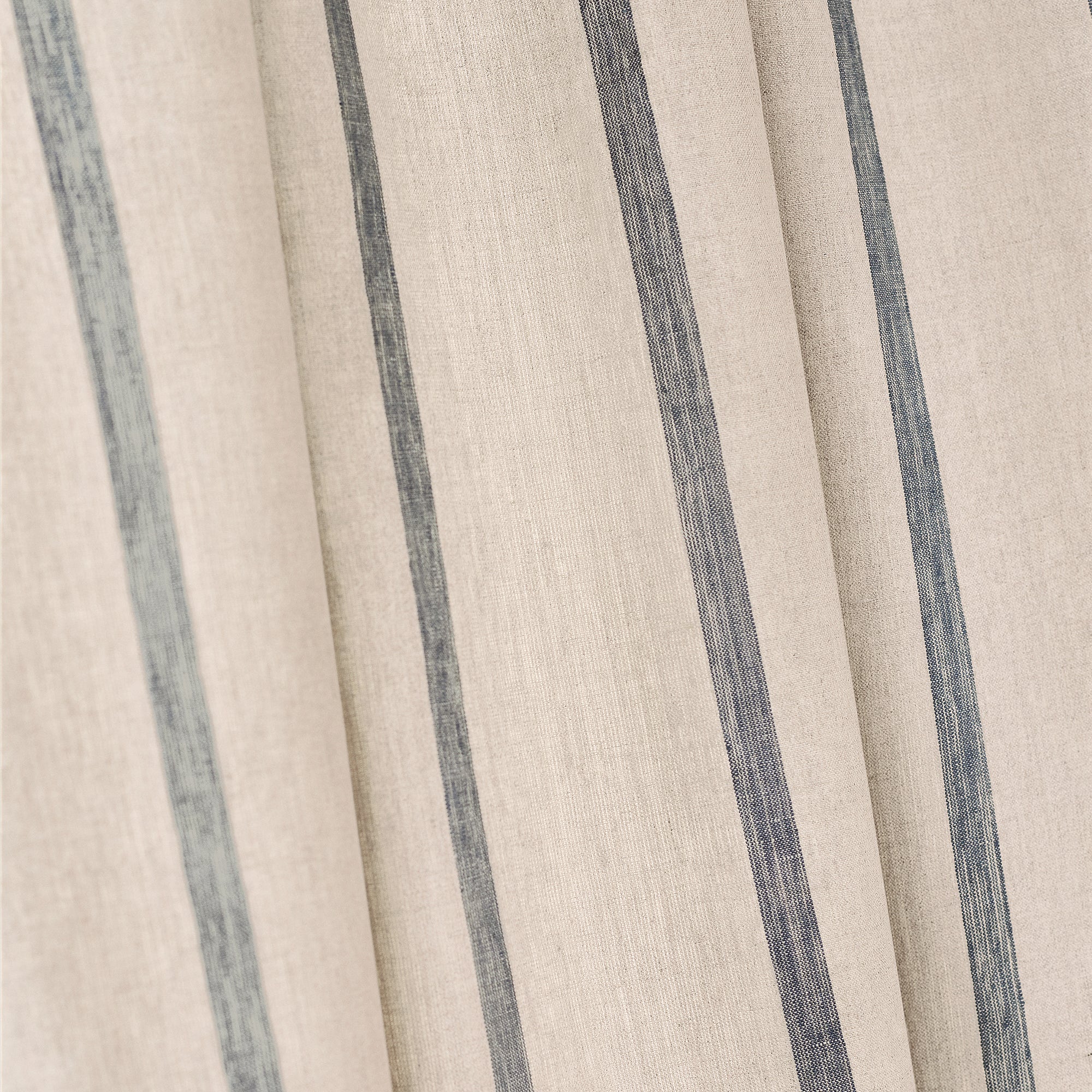 Detail of Sailing Stripe woven fabric in Natural and Slate - pattern number AW15134 - by Anna French in the Antilles collection