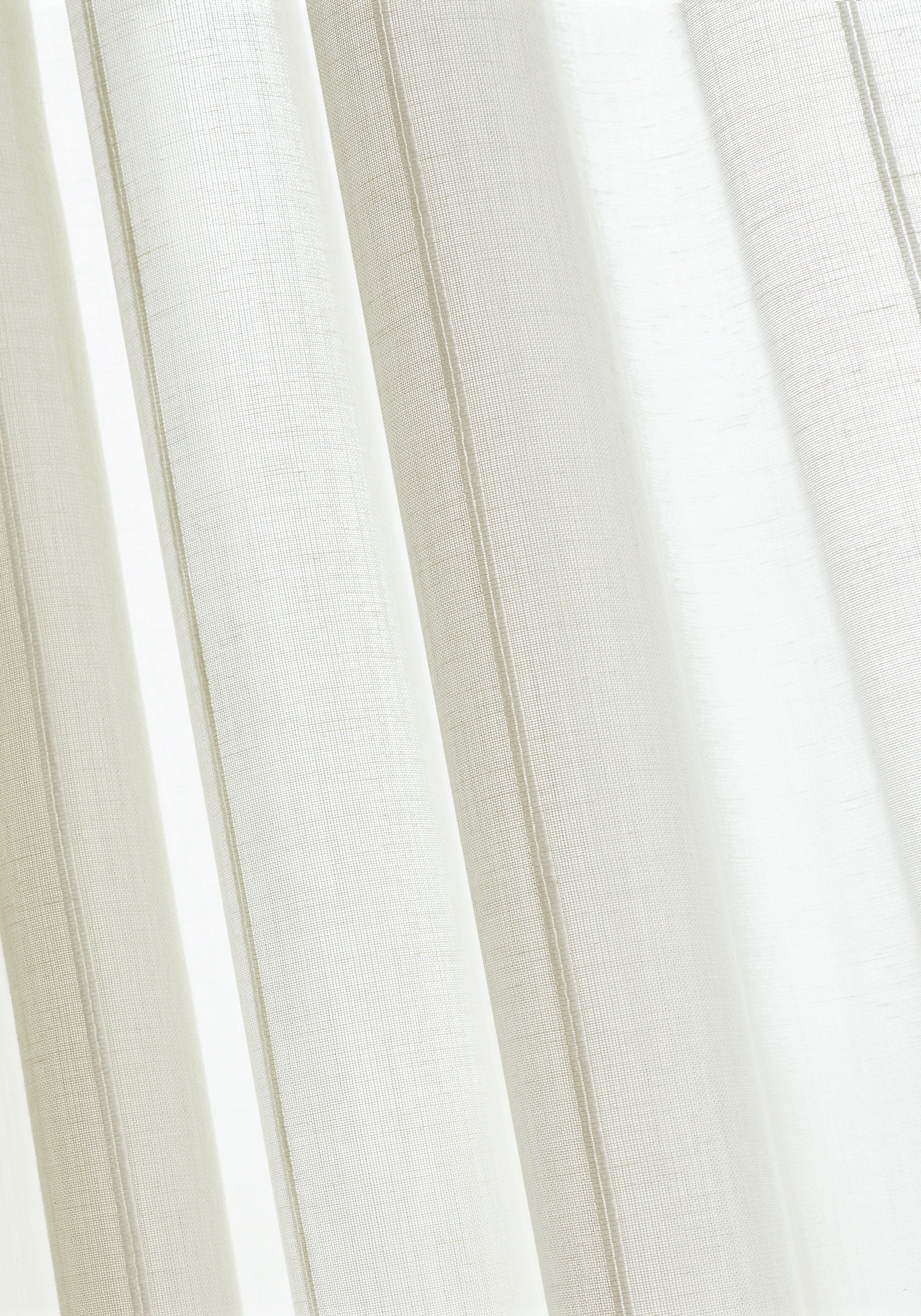Detail of Berkshire Stripe woven fabric in Ivory by Thibaut