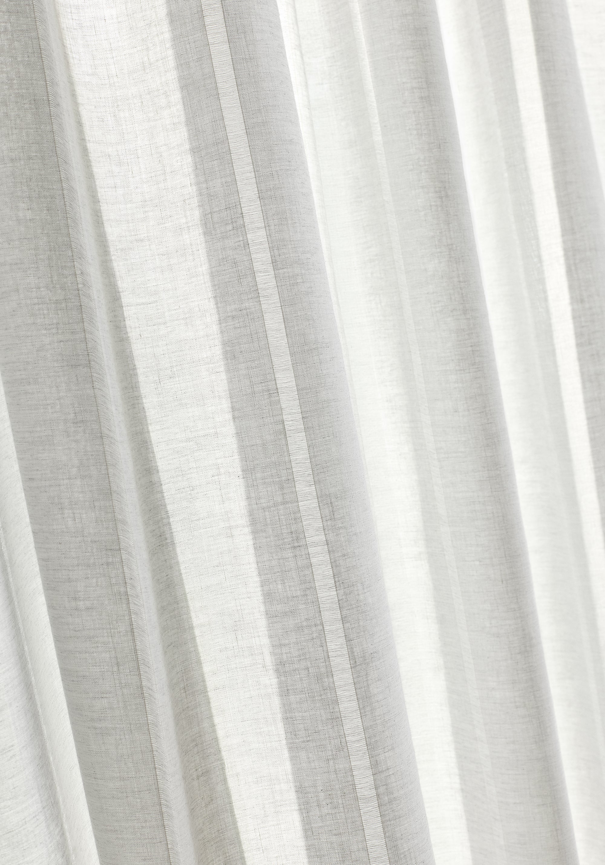 Up close sheer in Amara Stripe fabric in platinum color - pattern number FWW8239 - by Thibaut in the Aura collection