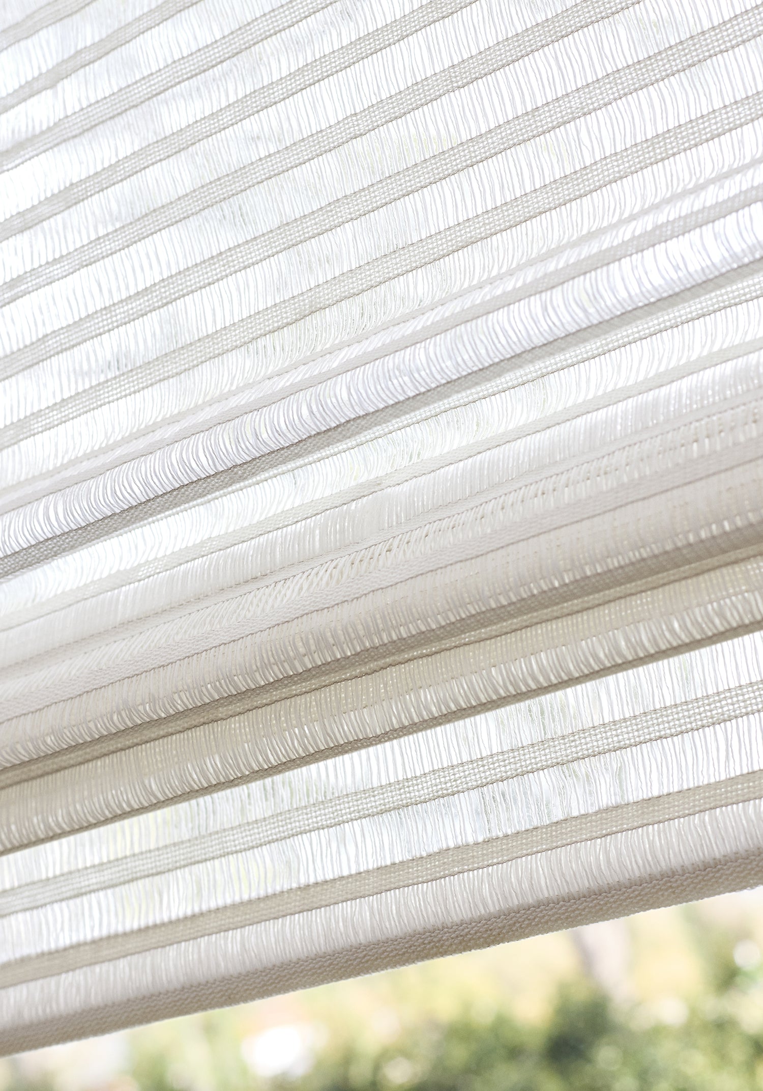 Up close sheer in Lanai fabric in snow white color - pattern number FWW8268 - by Thibaut in the Aura collection